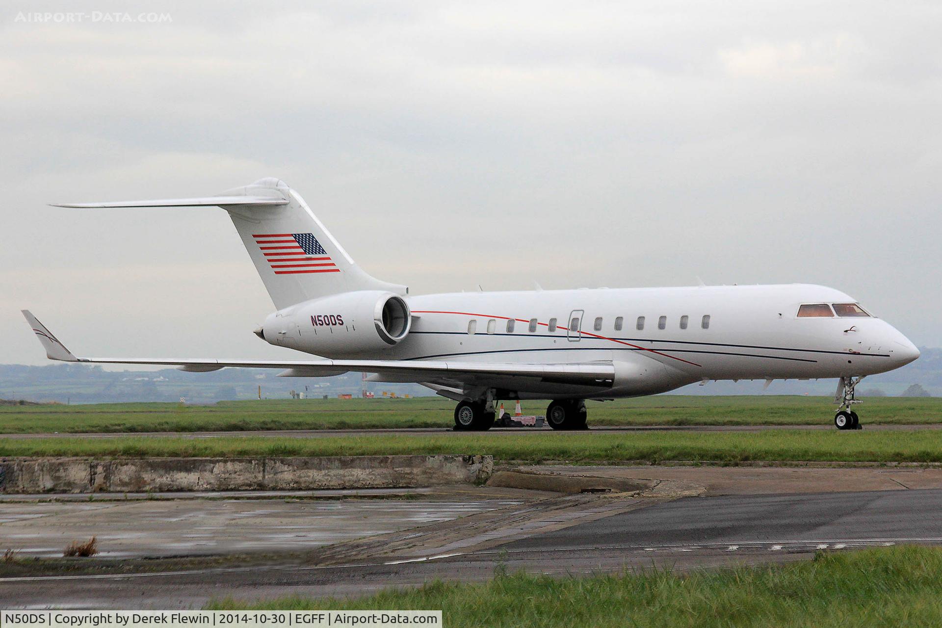 N50DS, 2004 Bombardier BD-700 Global 5000 C/N 9140, Bombardier, First Southeast Aviation Corp, previously C-GAGQ, N140AE, seen parked up at EGFF.