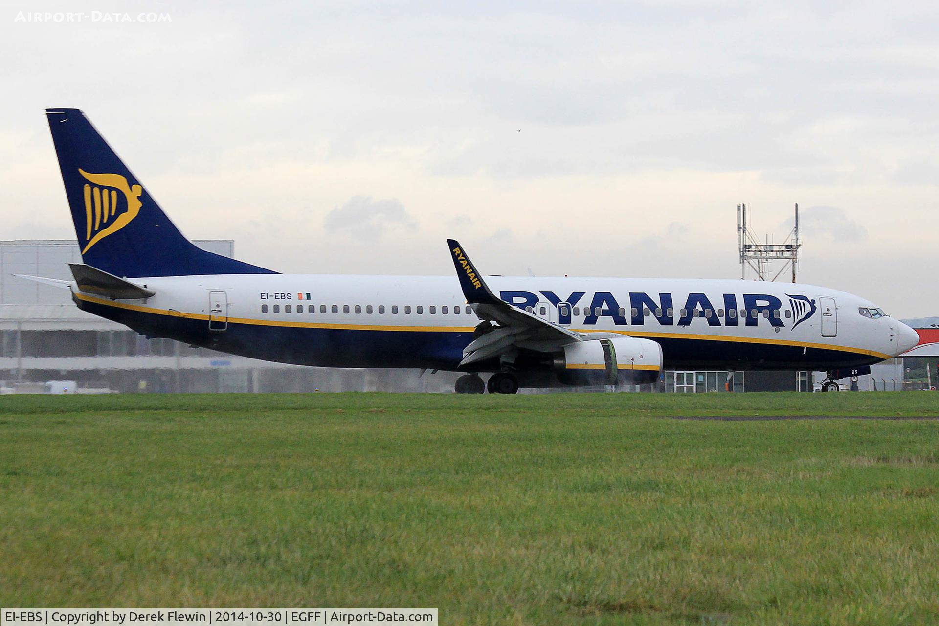 EI-EBS, 2009 Boeing 737-8AS C/N 35001, Boeing 737-8AS, callsign Ryanair 828J, previously N1786B, 1st schedulded flight into CWI for 6 years, seen landing on runway 12, out of Tenerife Sur.