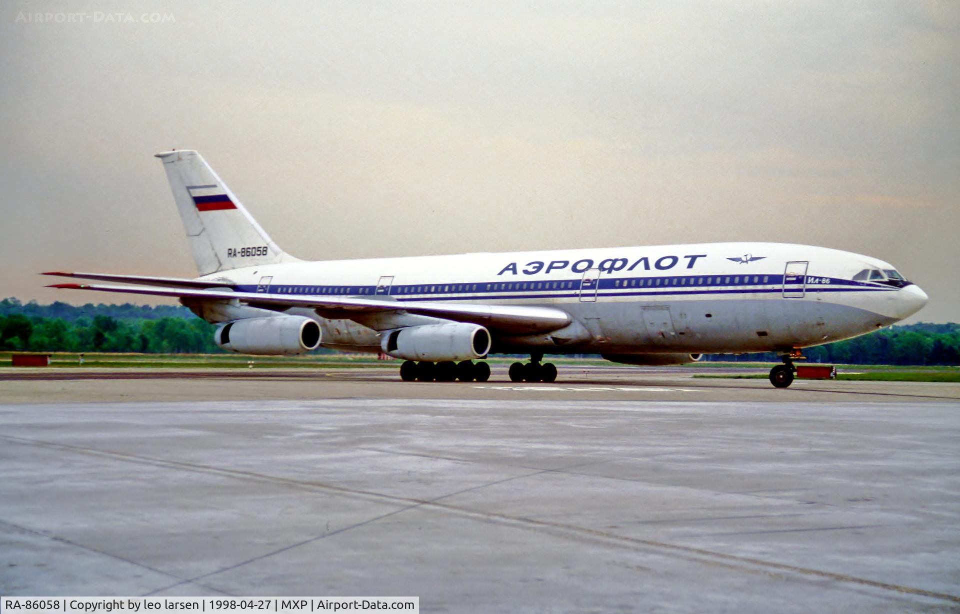 RA-86058, 1983 Ilyushin IL-86 C/N 51483203025, MXP Malpensa Milanon 27.4.98