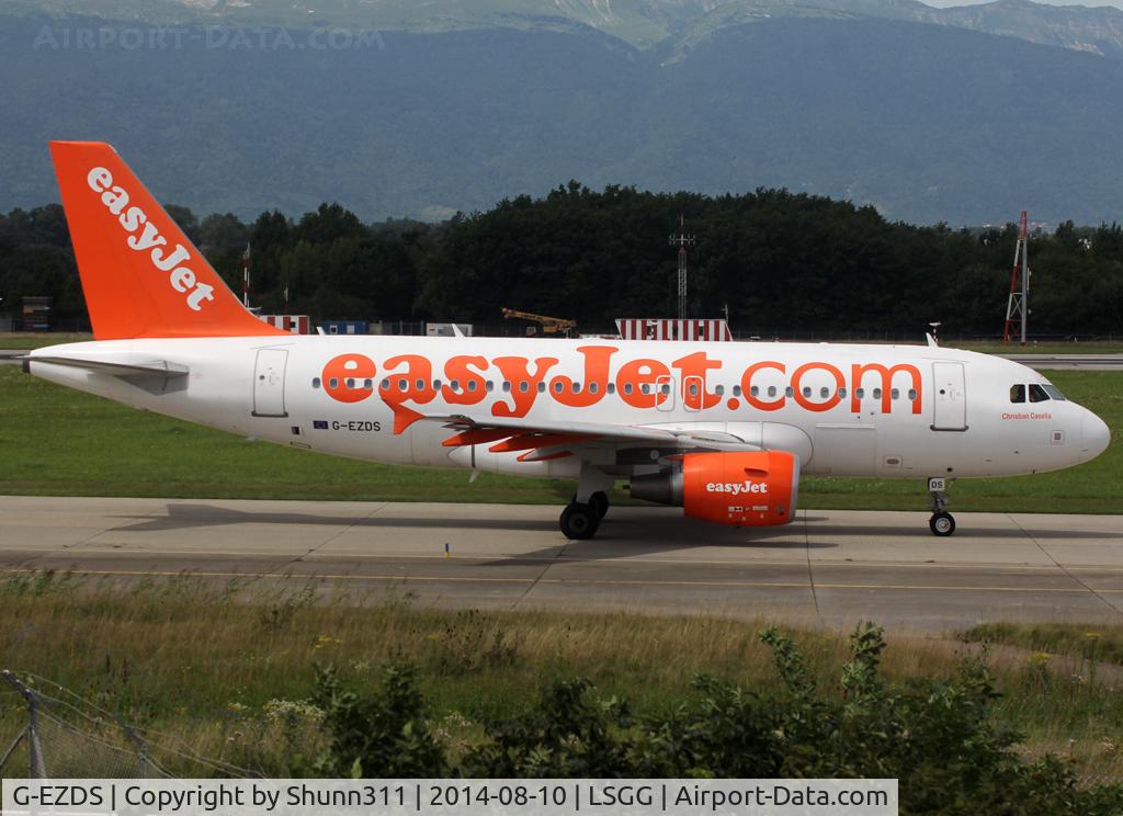 G-EZDS, 2008 Airbus A319-111 C/N 3702, Taxiing holding point rwy 23 for departure...