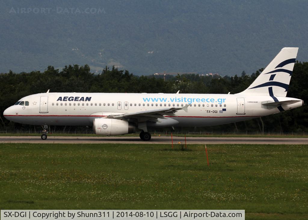 SX-DGI, 2007 Airbus A320-232 C/N 3162, Ready for take off rwy 23 with additional 'www.visitgreece.gr' titles on rear fuselage and only on left side...