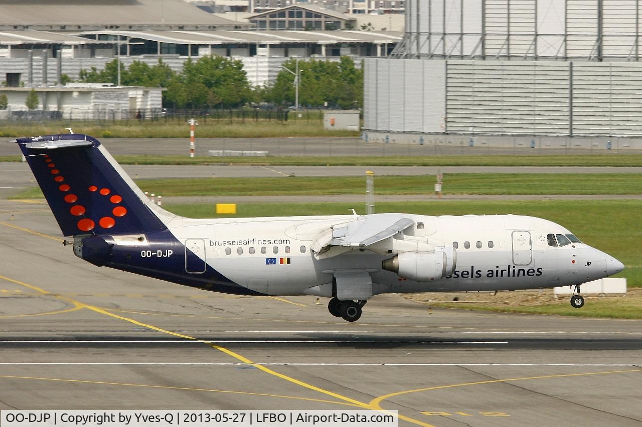 OO-DJP, 1996 British Aerospace Avro 146-RJ85 C/N E.2287, British Aerospace Avro 146-RJ85, Landing rwy 14R, Toulouse-Blagnac Airport (LFBO-TLS)