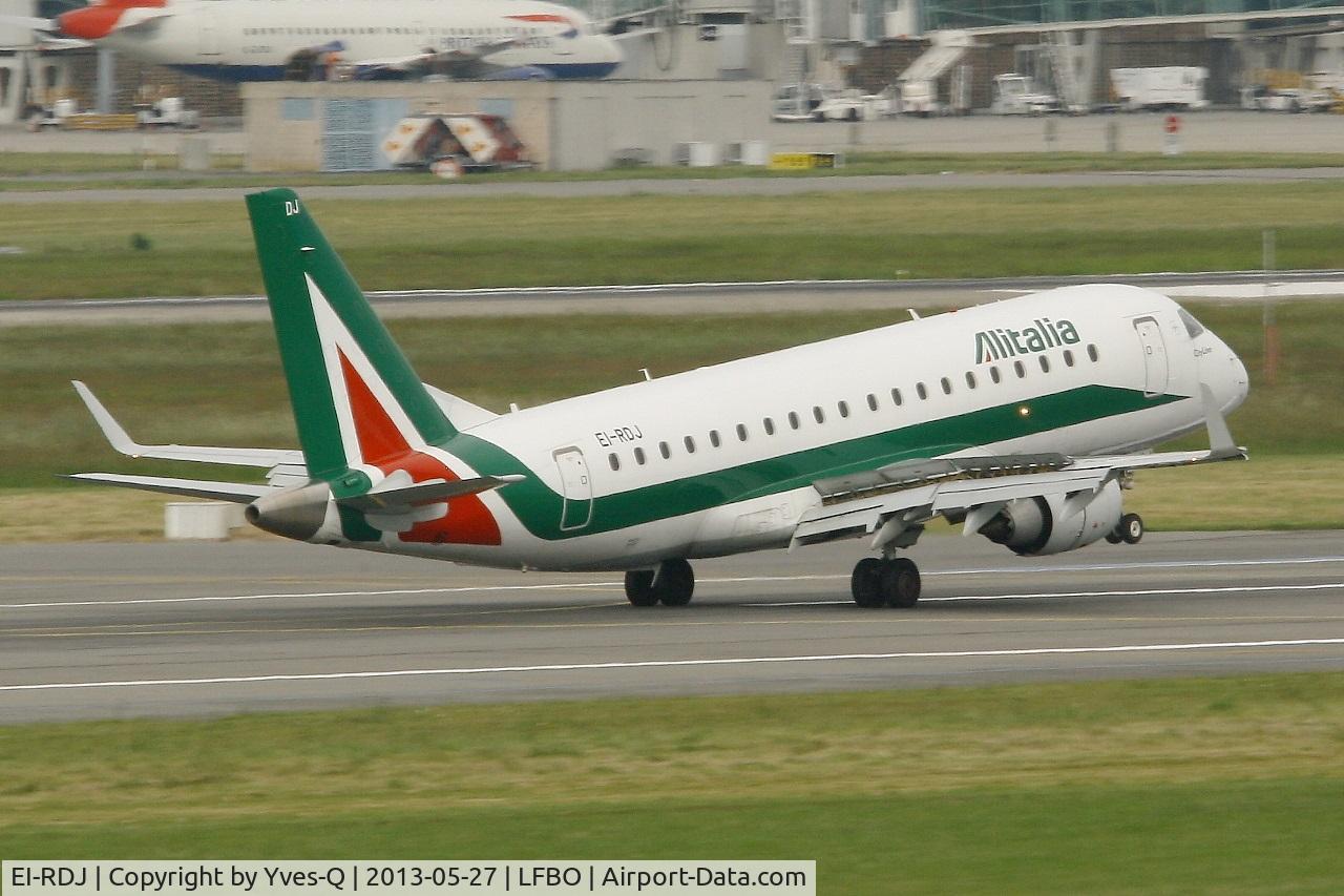 EI-RDJ, 2012 Embraer 175LR (ERJ-170-200LR) C/N 17000342, Embraer ERJ-175STD, Landing Rwy 14R, Toulouse Blagnac Airport (LFBO-TLS)