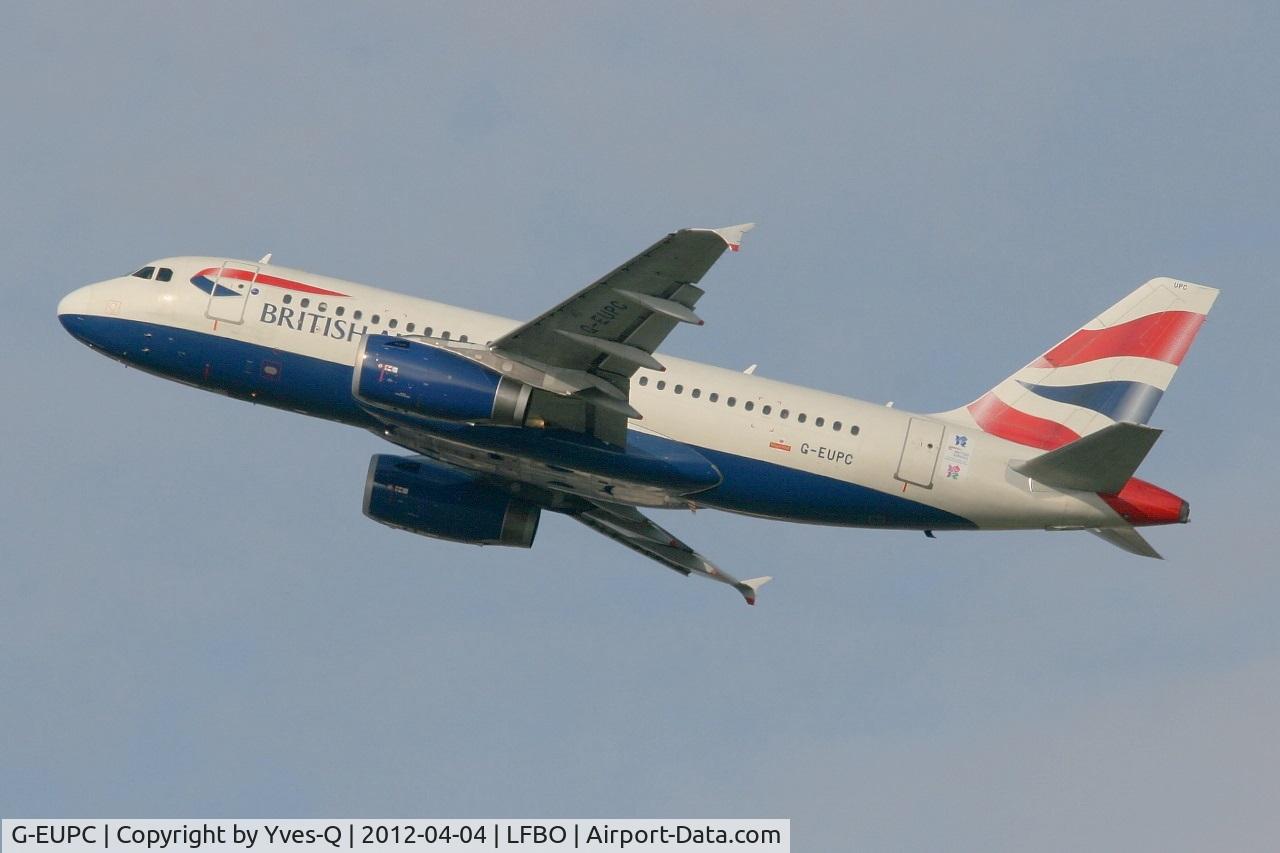 G-EUPC, 1999 Airbus A319-131 C/N 1118, Airbus A319-131, Take off rwy 32L, Toulouse-Blagnac Airport (LFBO-TLS)