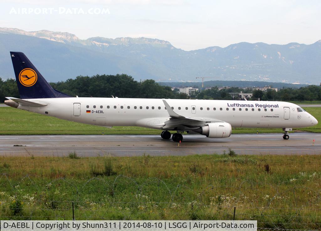 D-AEBL, 2012 Embraer 195LR (ERJ-190-200LR) C/N 19000507, Taxiing holding point rwy 23 for departure...