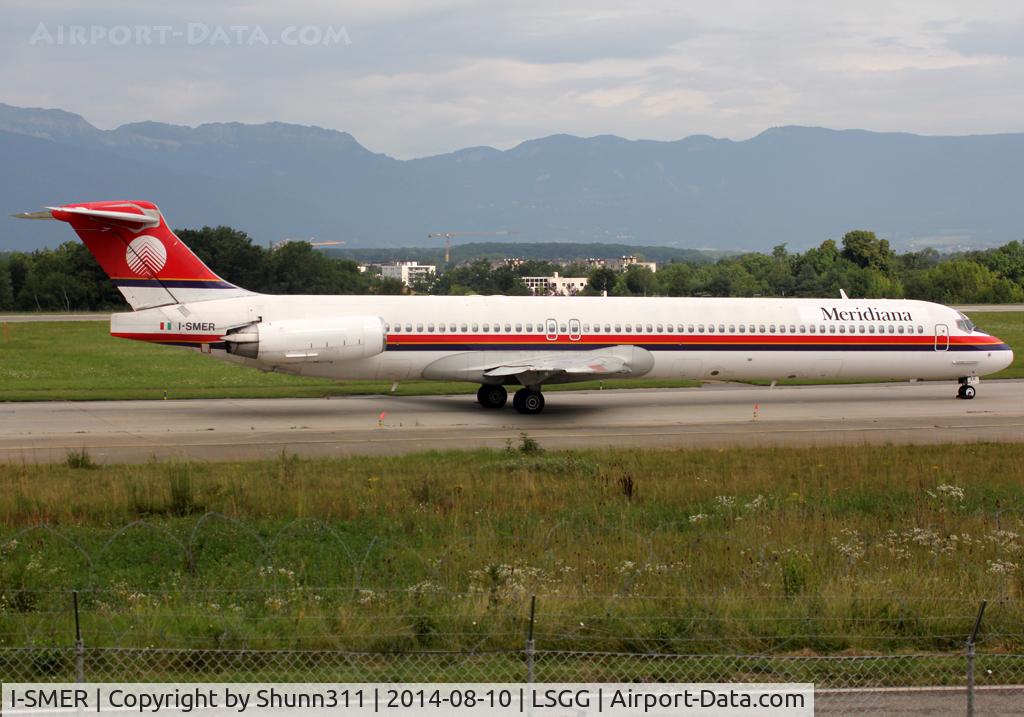 I-SMER, 1990 McDonnell Douglas MD-82 (DC-9-82) C/N 49901, Taxiing holding point rwy 23 for departure...