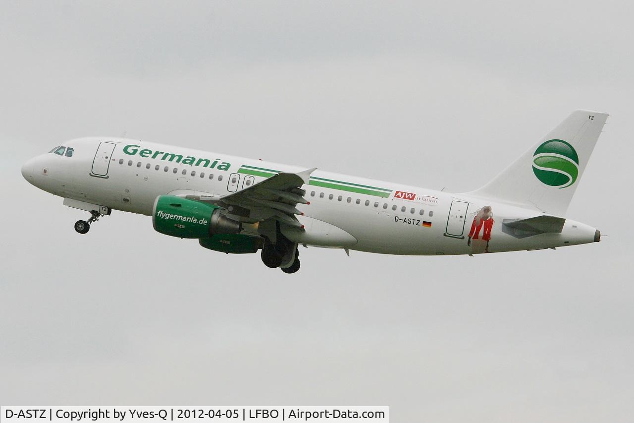 D-ASTZ, 2007 Airbus A319-112 C/N 3019, Airbus A319-112, Take-off Rwy 32L, Toulouse Blagnac Airport (LFBO-TLS)