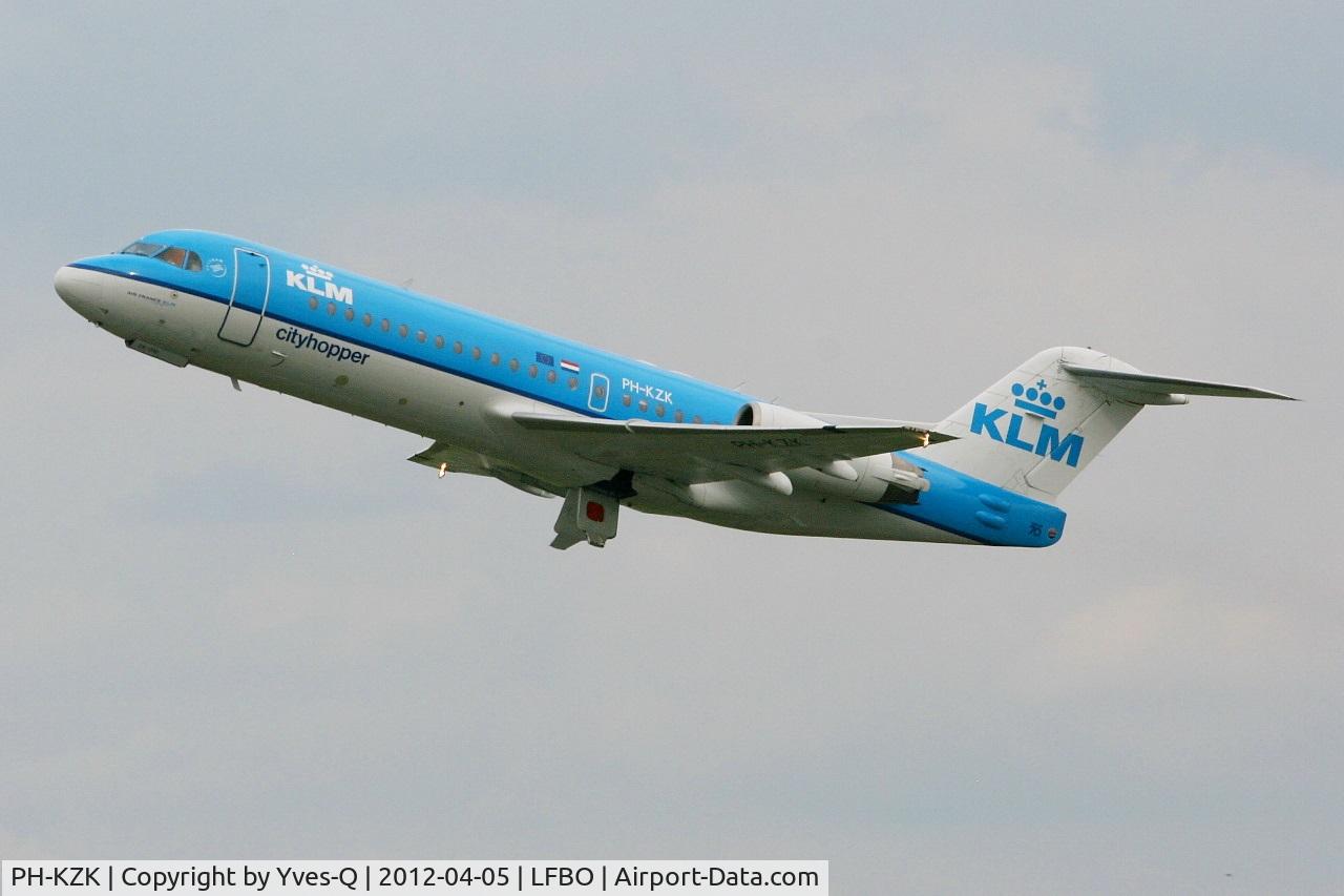 PH-KZK, 1997 Fokker 70 (F-28-0070) C/N 11581, Fokker 70, Take off Rwy 32R, Toulouse Blagnac Airport (LFBO-TLS)
