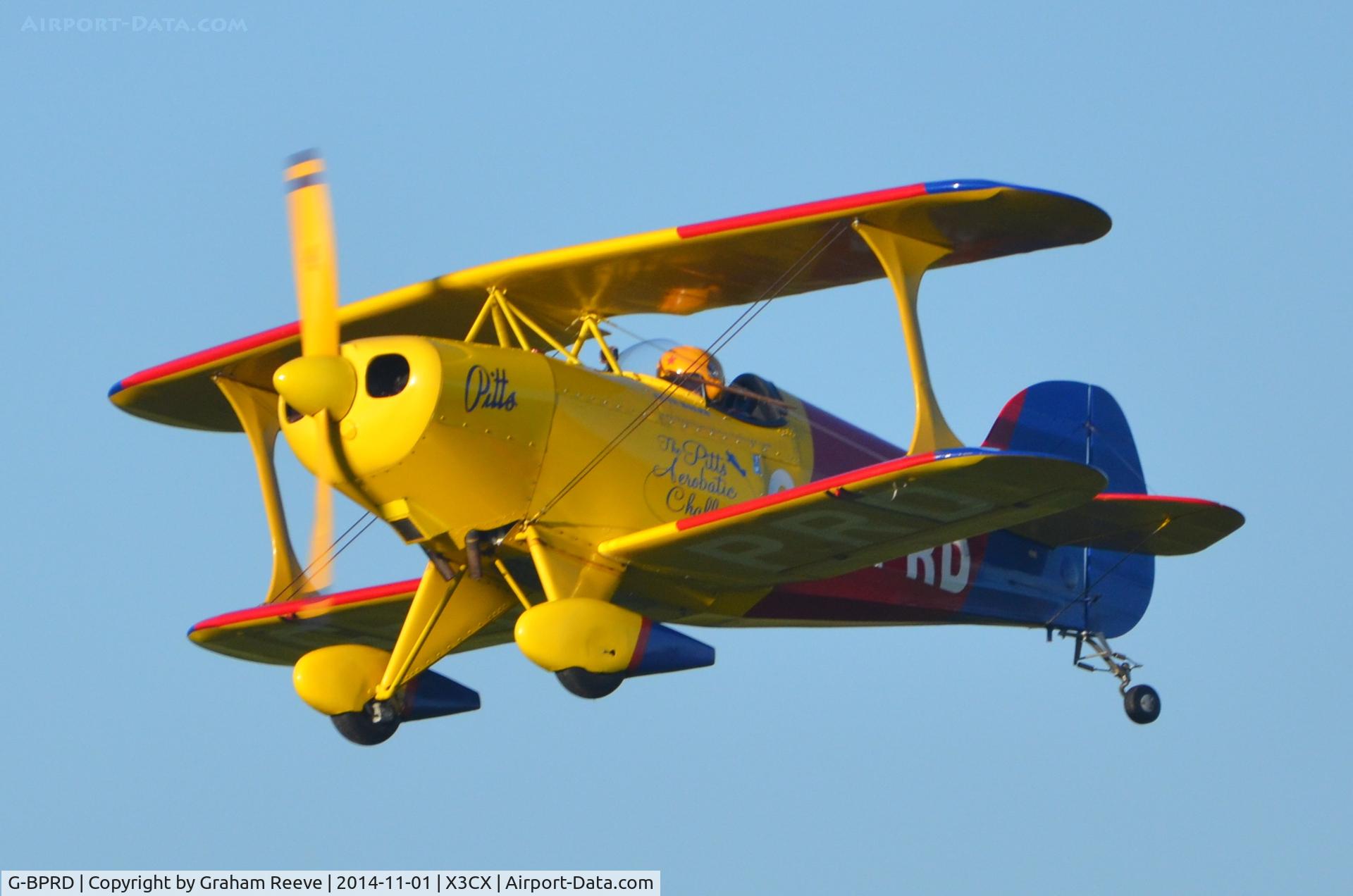 G-BPRD, 1971 Pitts S-1C Special C/N ZZ1, Departing from Northrepps.