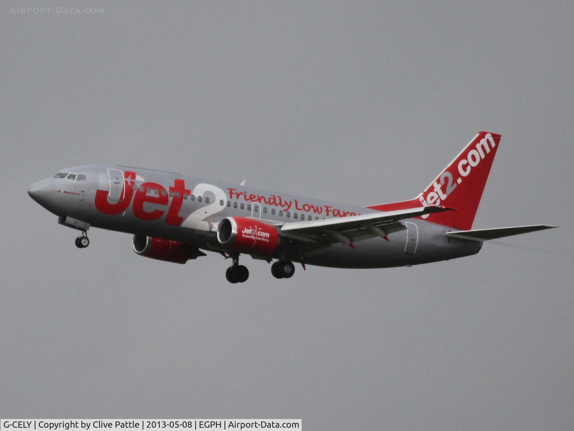 G-CELY, 1986 Boeing 737-377(QC) C/N 23662, On approach to Edinburgh