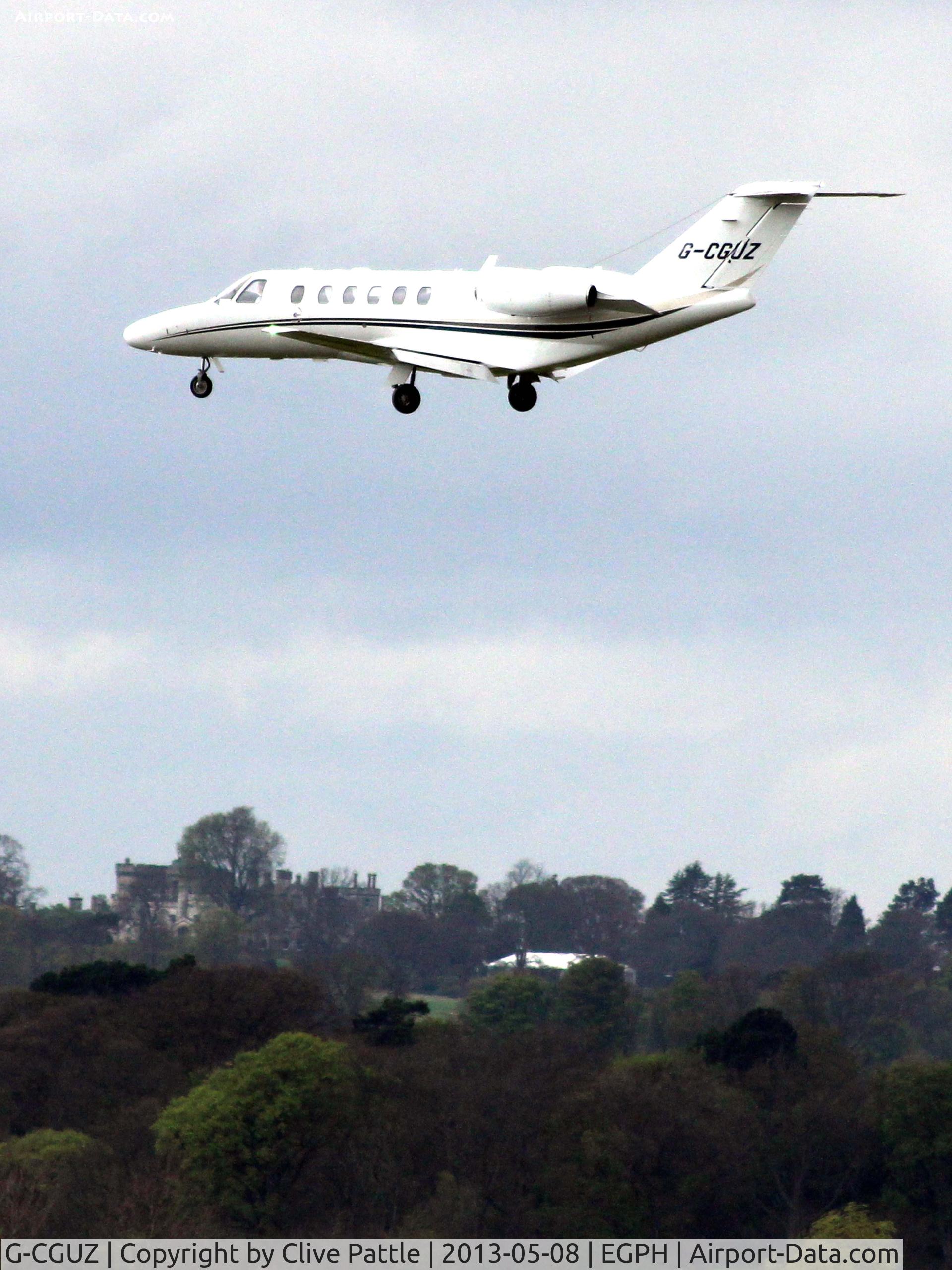 G-CGUZ, 2011 Cessna 525A  Citation CJ2+ C/N 525A-0473, Landing at Edinburgh EGPH