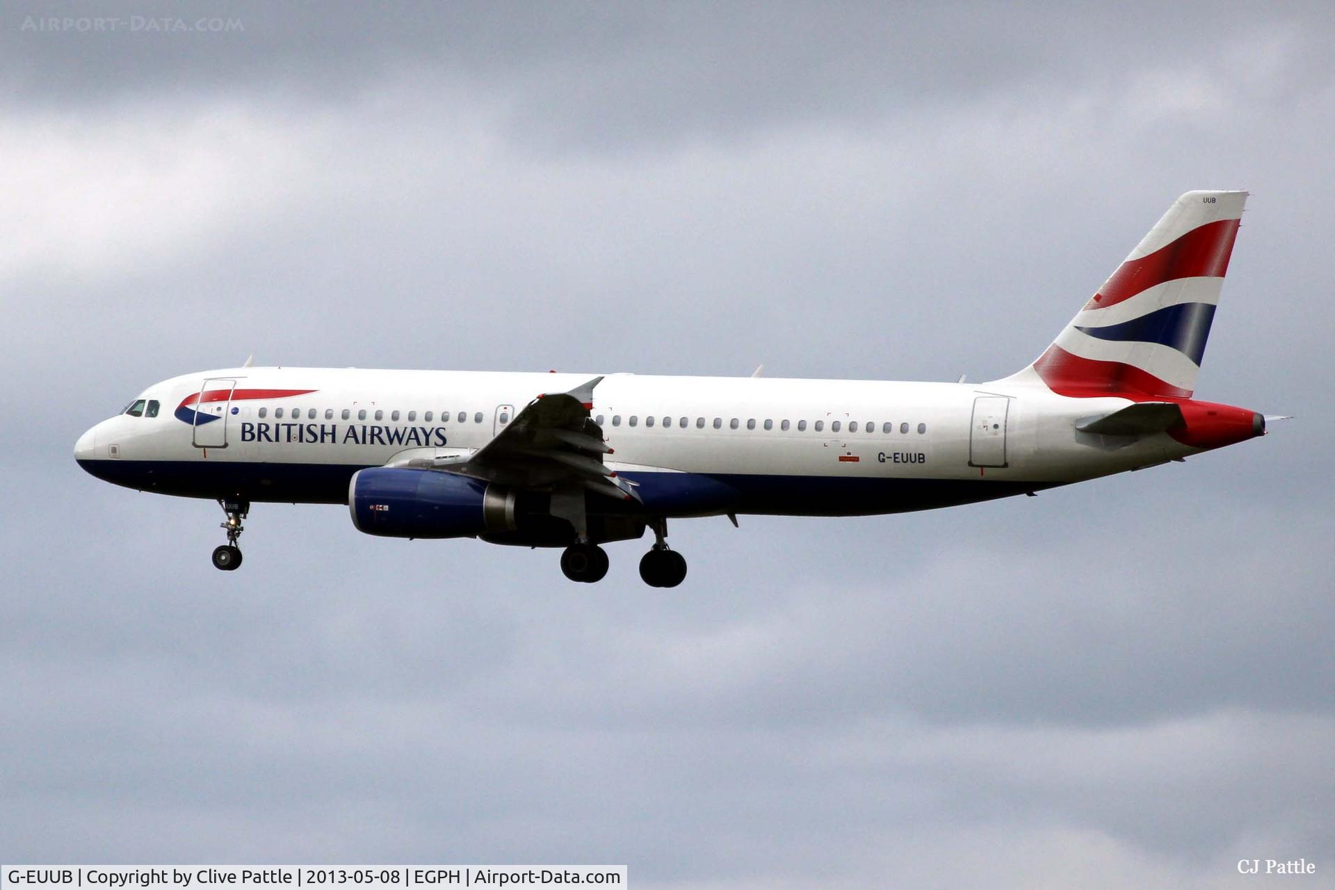G-EUUB, 2002 Airbus A320-232 C/N 1689, On finals to Edinburgh