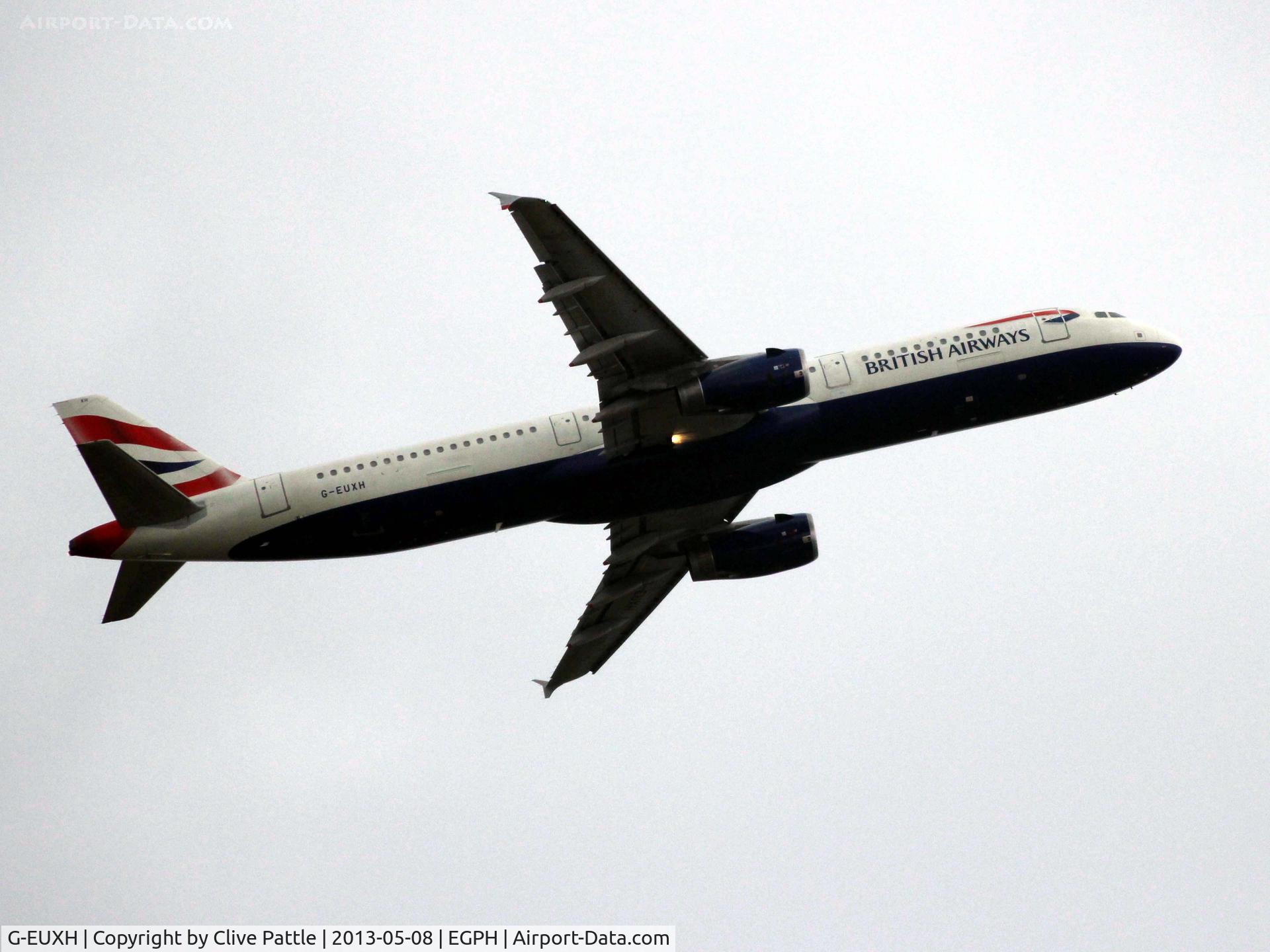G-EUXH, 2004 Airbus A321-231 C/N 2363, Climb out from Edinburgh