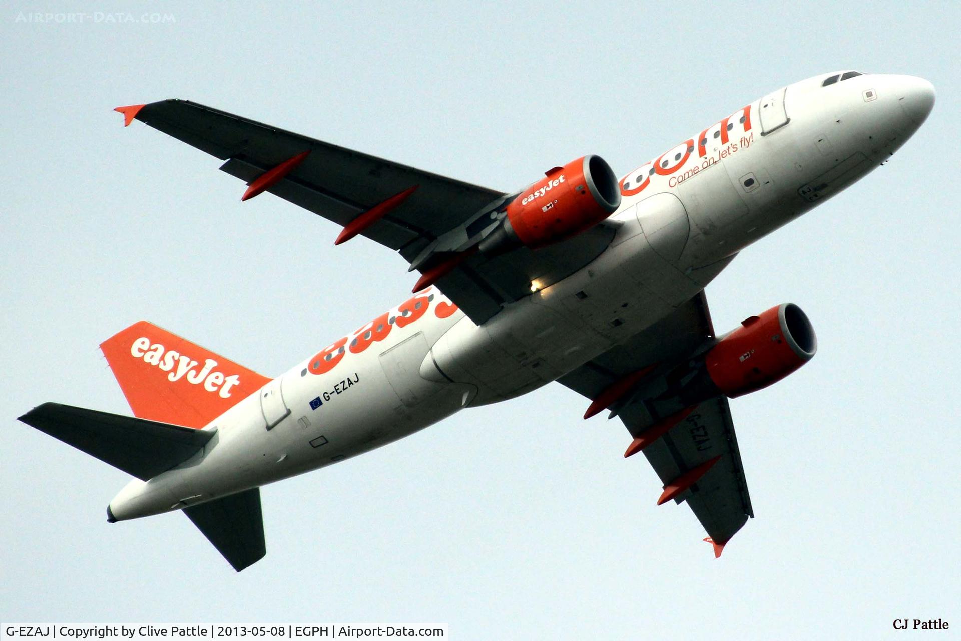 G-EZAJ, 2006 Airbus A319-111 C/N 2742, Climb out from Edinburgh