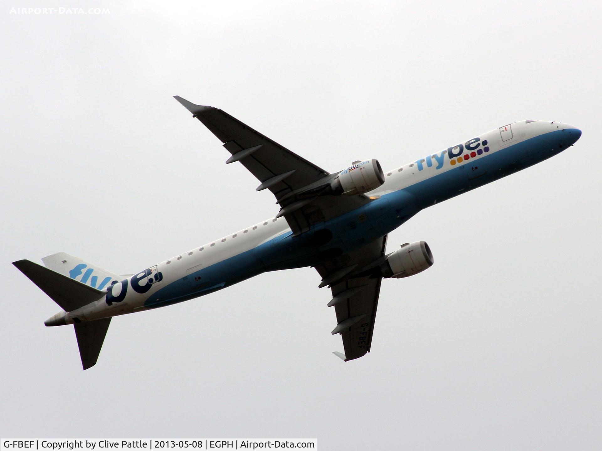 G-FBEF, 2007 Embraer 195LR (ERJ-190-200LR) C/N 19000104, Departure from Edinburgh