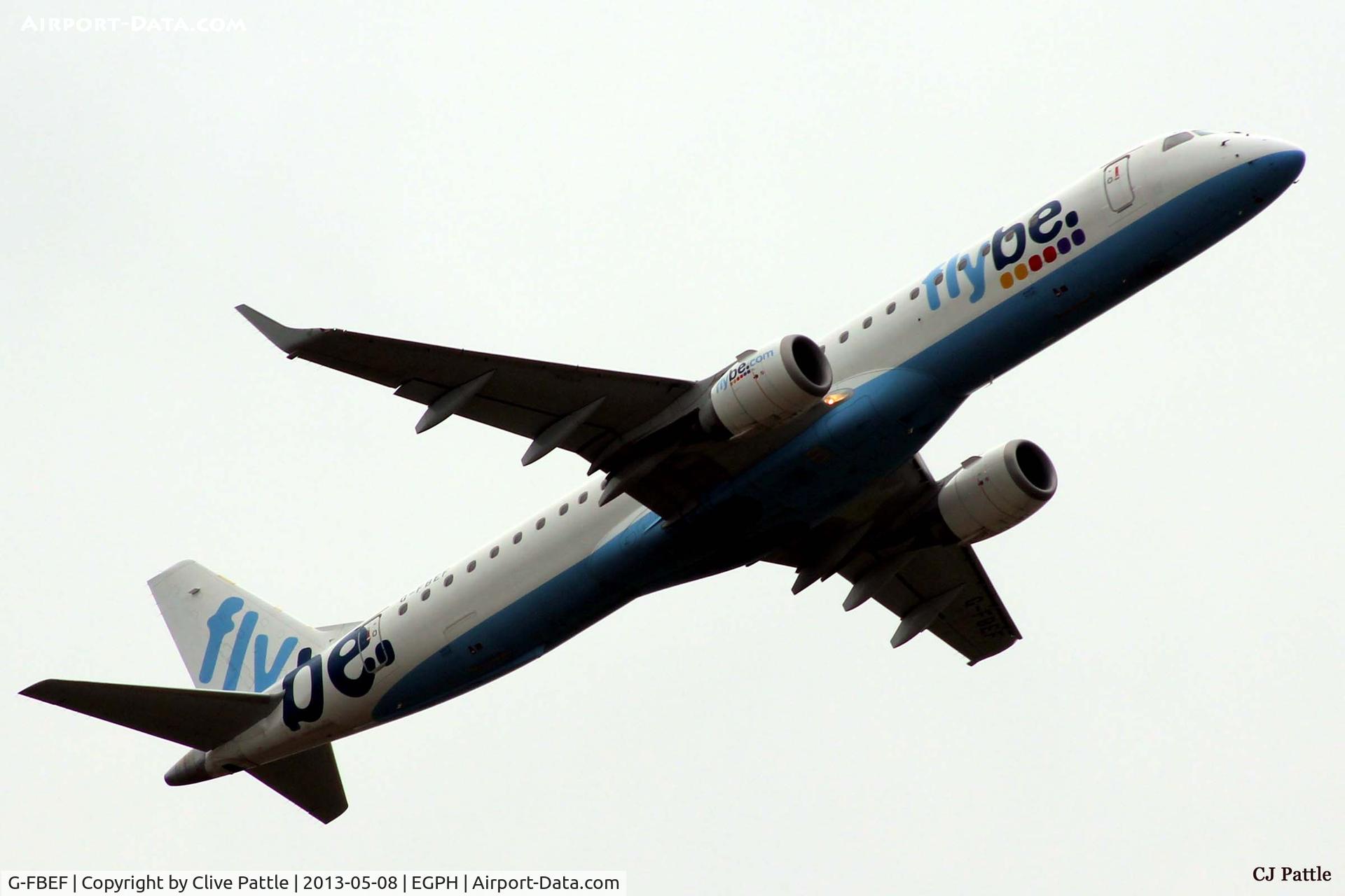 G-FBEF, 2007 Embraer 195LR (ERJ-190-200LR) C/N 19000104, Steep climb out from Edinburgh