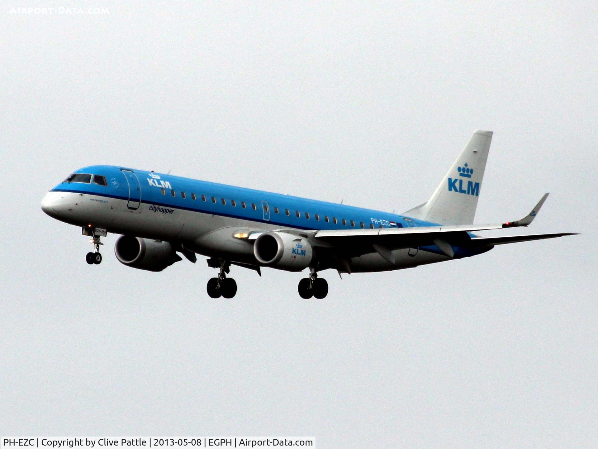 PH-EZC, 2008 Embraer 190LR (ERJ-190-100LR) C/N 19000250, On approach to Edinburgh