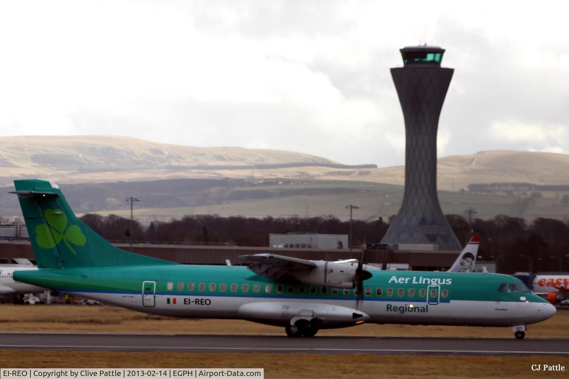 EI-REO, 2008 ATR 72-212A C/N 787, Take off run at Edinburgh