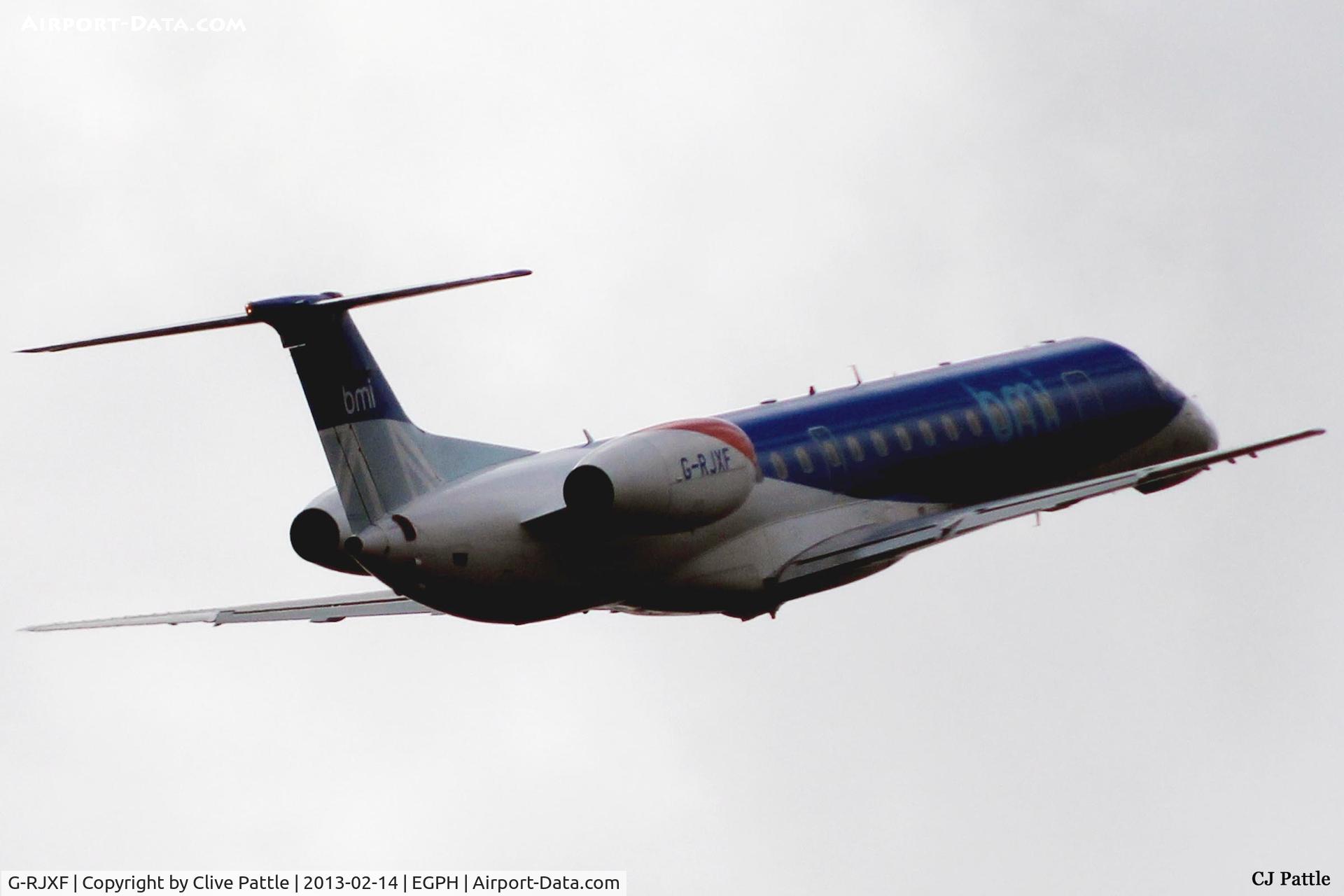 G-RJXF, 2000 Embraer EMB-145EP (ERJ-145EP) C/N 145280, Climb away from Edinburgh