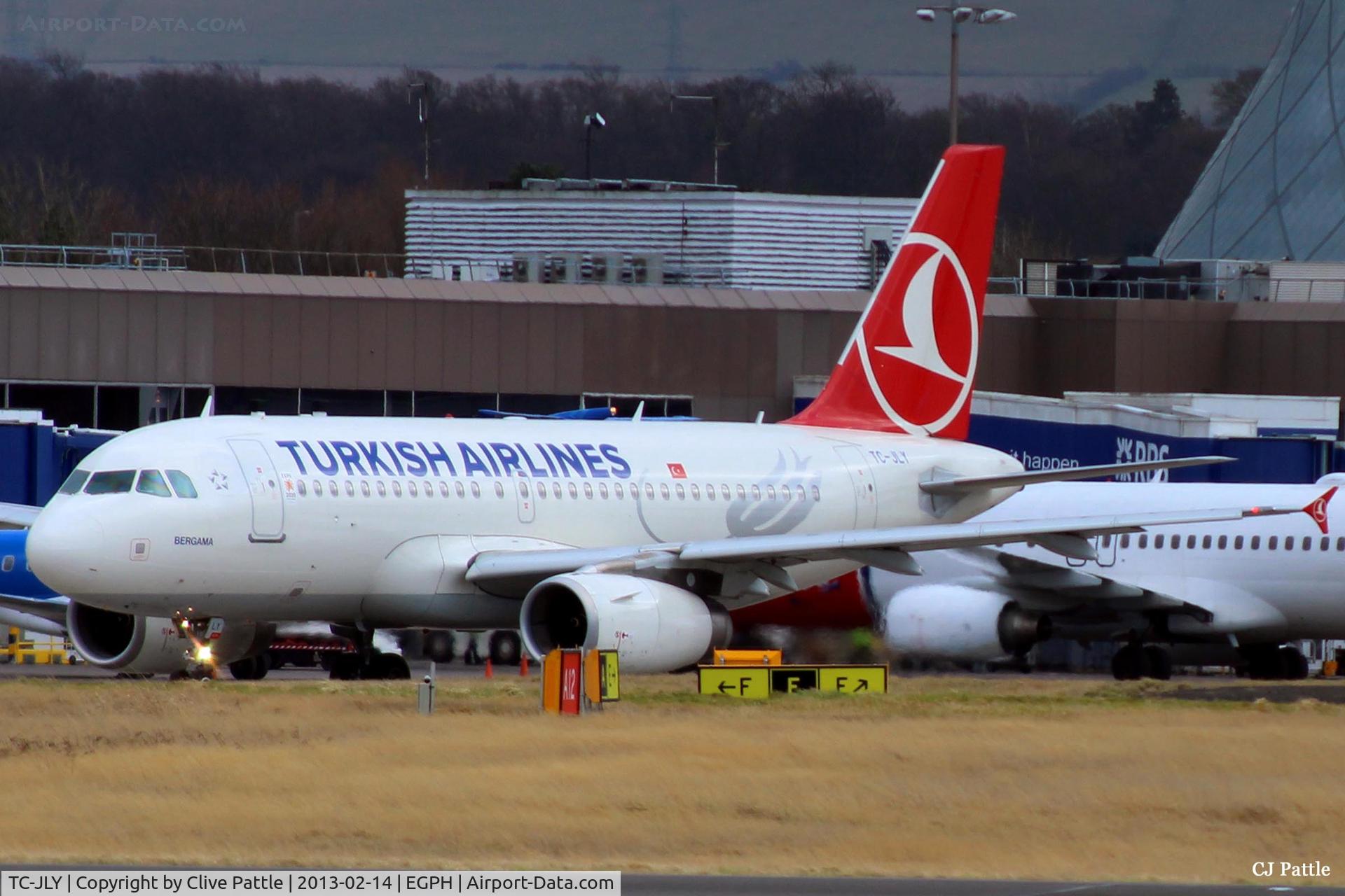 TC-JLY, 2011 Airbus A319-132 C/N 4774, At the terminal at Edinburgh