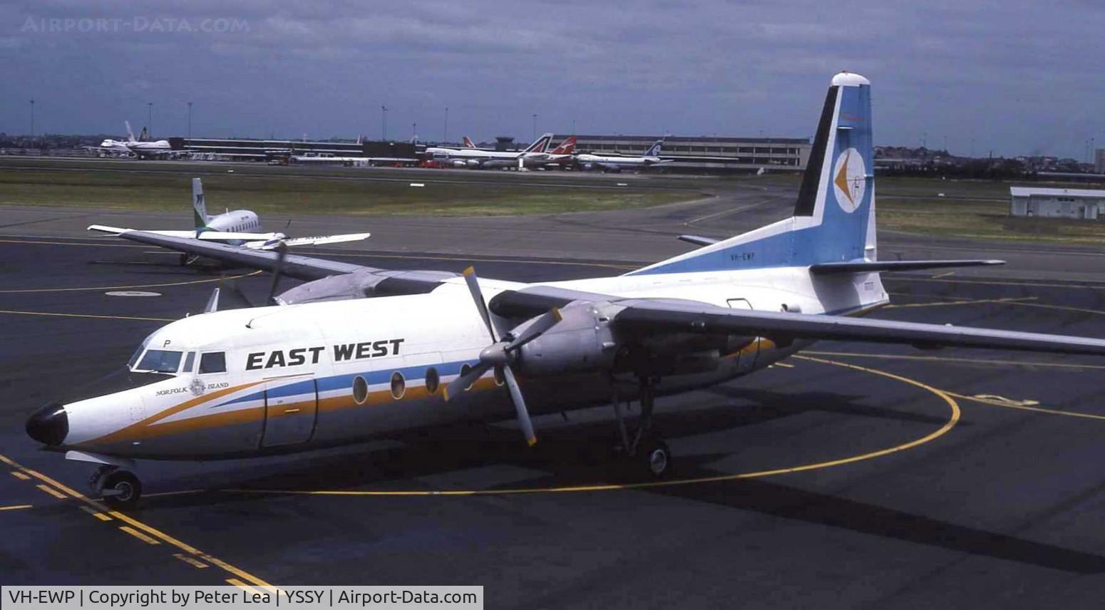 VH-EWP, 1976 Fokker F-27-500RF Friendship C/N 10534, VH-EWP at Sydney Airport during 1981