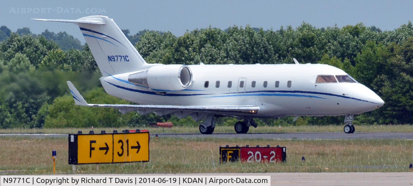 N9771C, 1990 Canadair Challenger 604 (CL-600-2B16) C/N 5063, 1997 Piper PA-32-RT-300 departing Danville Va.