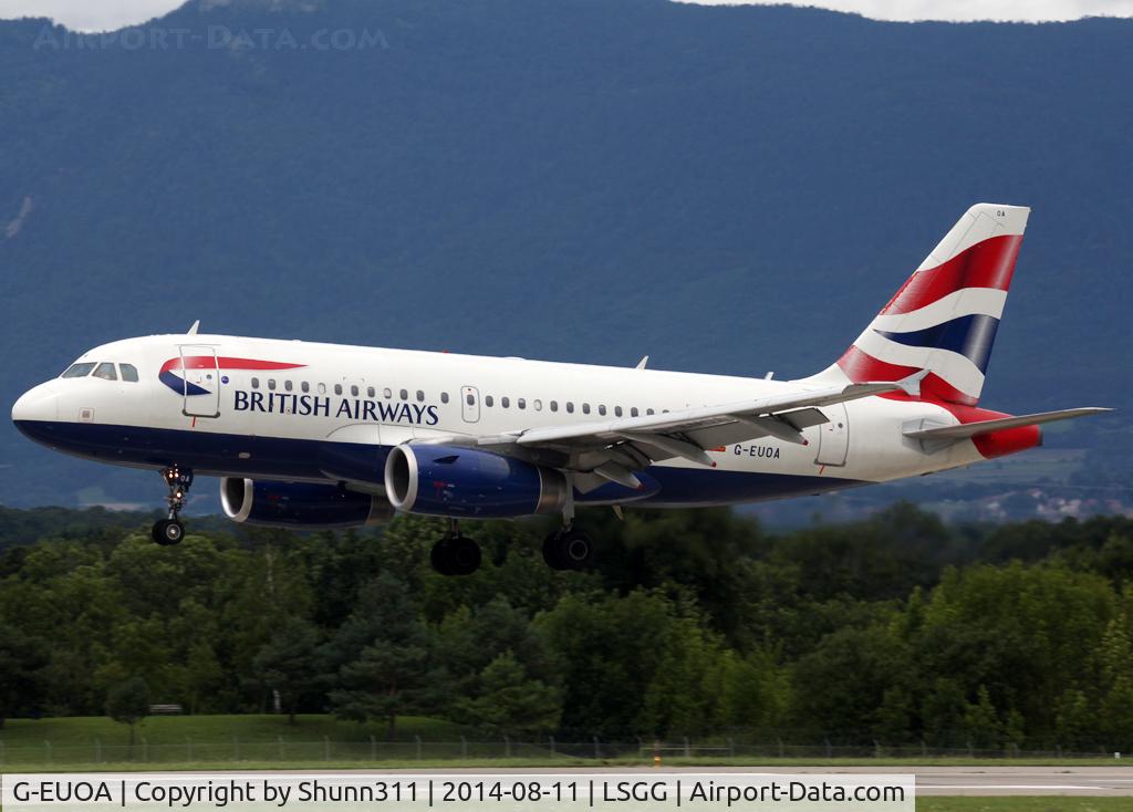 G-EUOA, 2001 Airbus A319-131 C/N 1513, Landing rwy 23