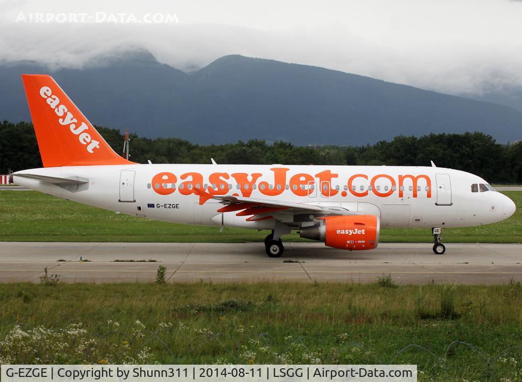 G-EZGE, 2011 Airbus A319-111 C/N 4624, Taxiing holding point rwy 23 for departure...