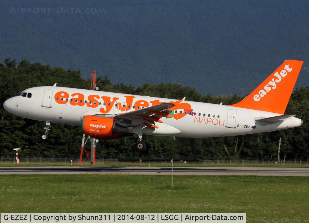 G-EZEZ, 2004 Airbus A319-111 C/N 2360, Landing rwy 23 in Napoli c/s