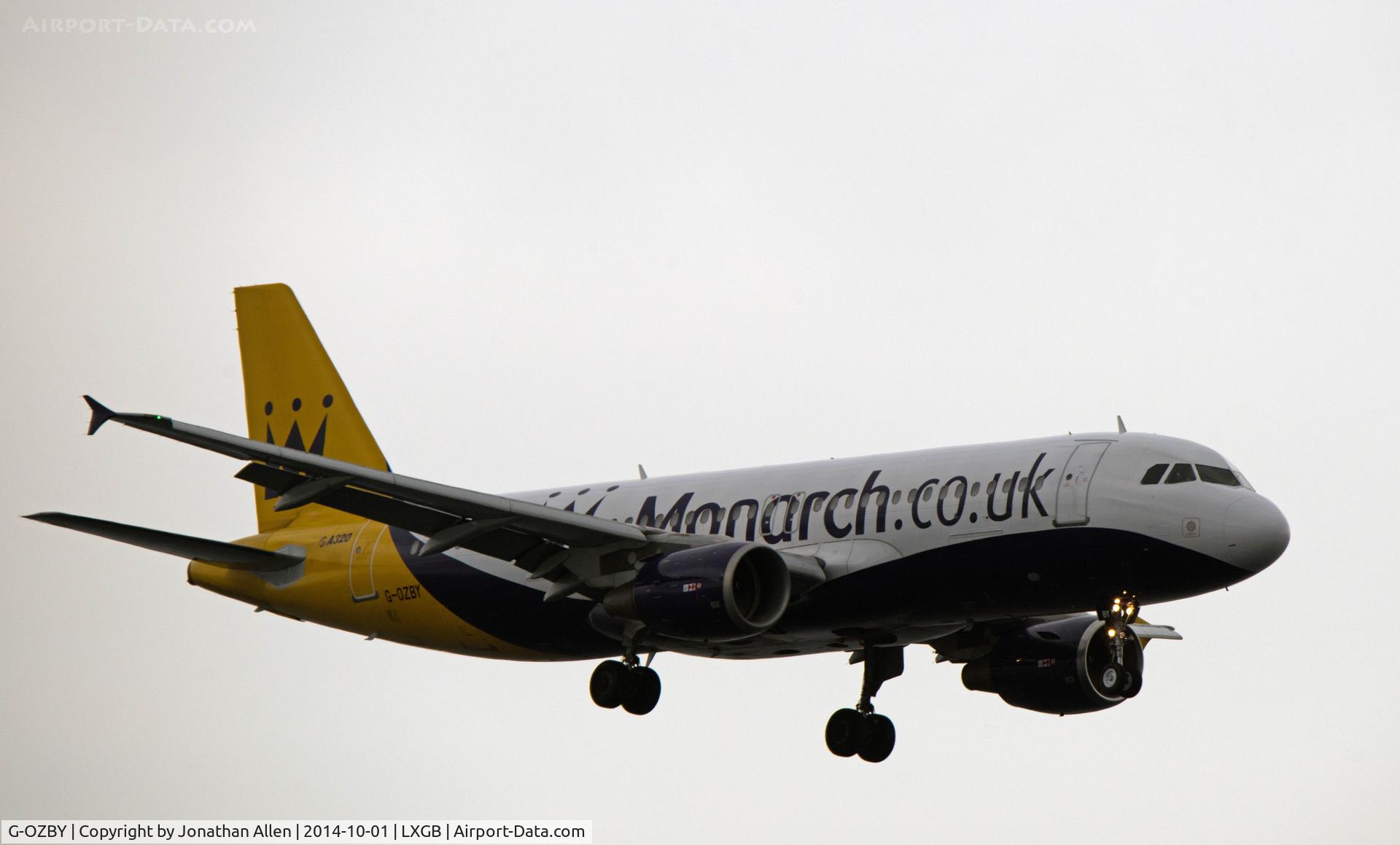 G-OZBY, 2000 Airbus A320-214 C/N 1320, On approach to Gibraltar with ZB068 from Luton.
