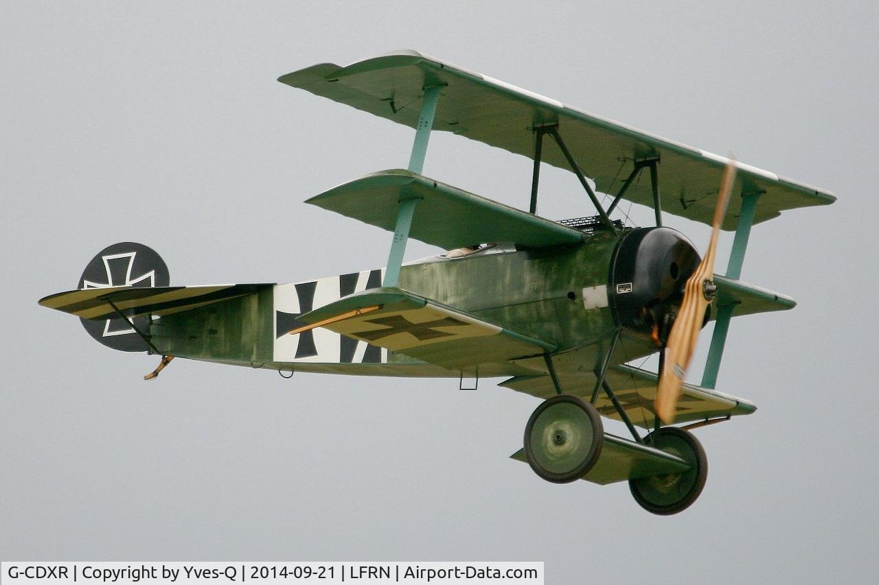 G-CDXR, 2006 Fokker Dr.1 Triplane Replica C/N PFA 238-14043, Fokker DR-1 Replica, Solo display, Rennes-St Jacques airport (LFRN-RNS) Air show 2014
