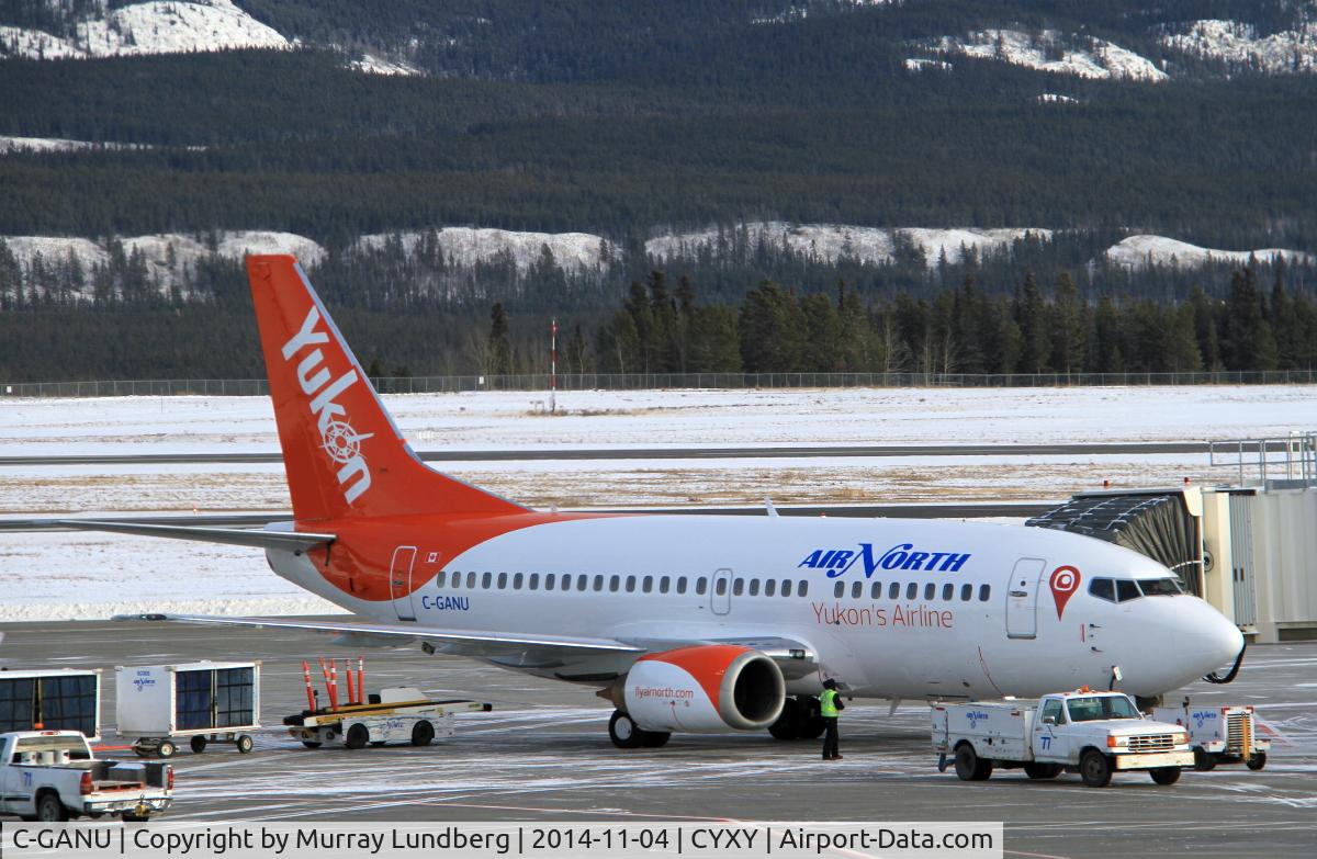 C-GANU, 1992 Boeing 737-55D C/N 27416, On the ramp at Whitehorse, Yukon.