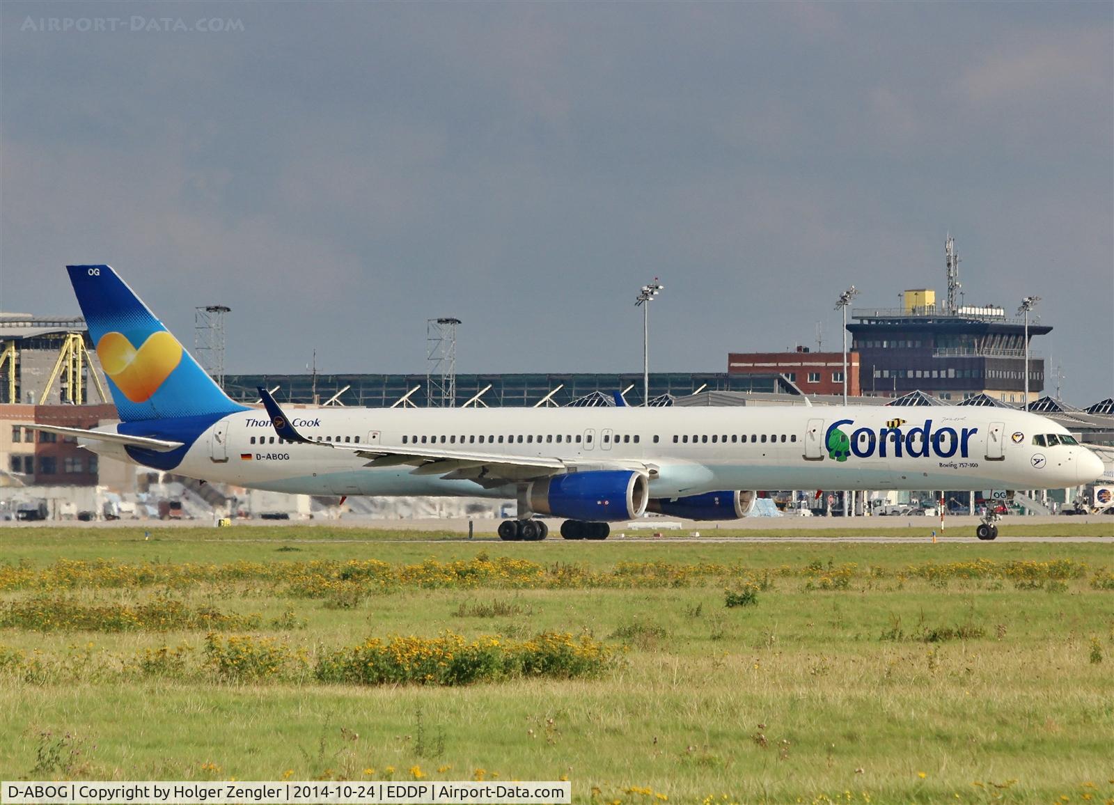 D-ABOG, 1999 Boeing 757-330 C/N 29014, On taxi for departure via rwy 08R.....