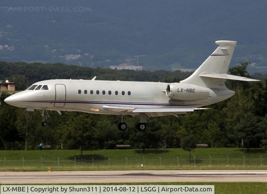LX-MBE, 2003 Dassault Falcon 2000 C/N 208, Landing rwy 23