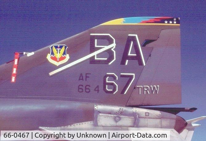 66-0467, 1966 McDonnell RF-4C Phantom II C/N 2615, High lighted tail code for Wing Commander.