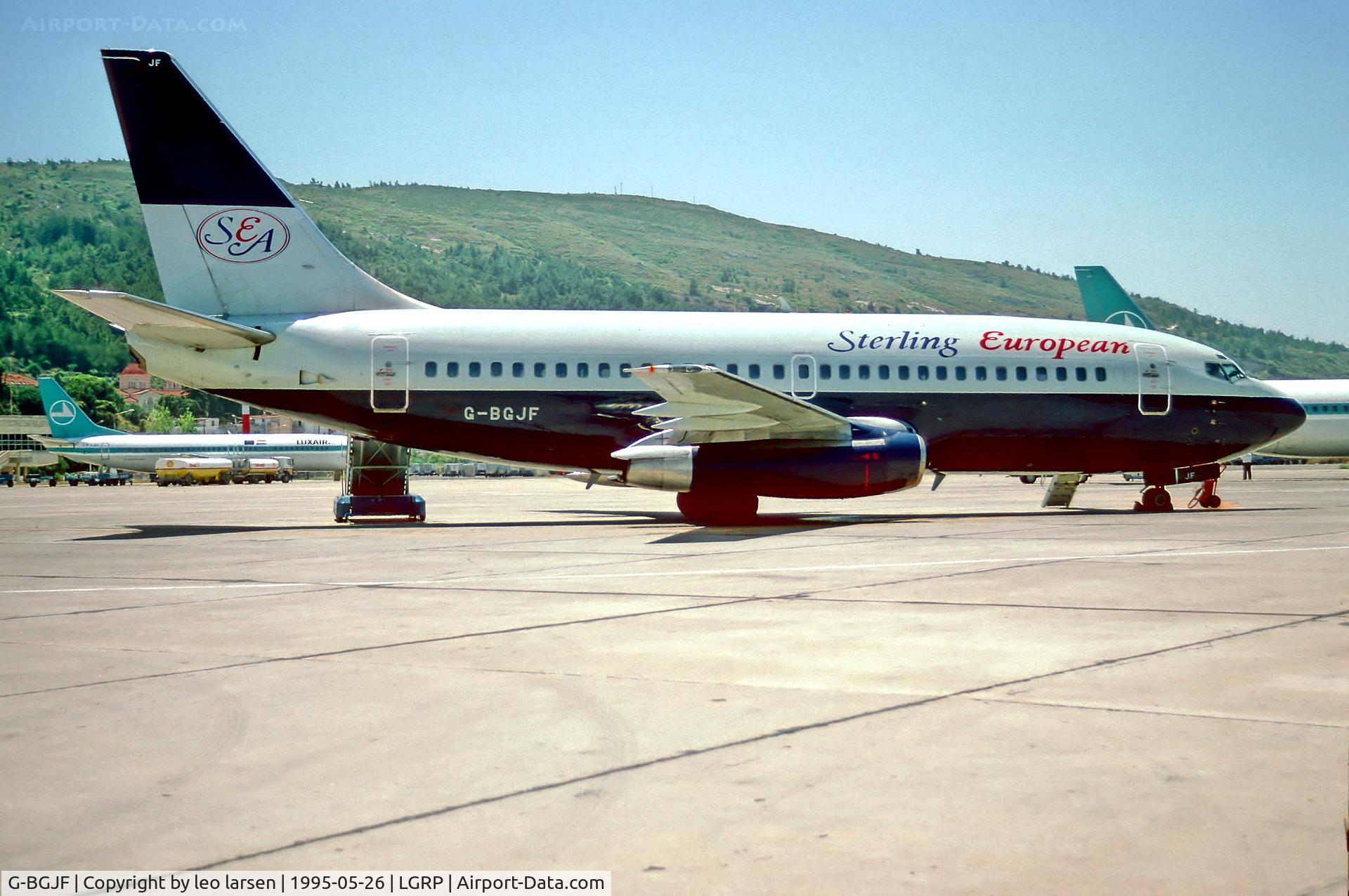 G-BGJF, 1980 Boeing 737-236 C/N 22027, Rhodos 26.5.95 on lease to
Sterling European AW.