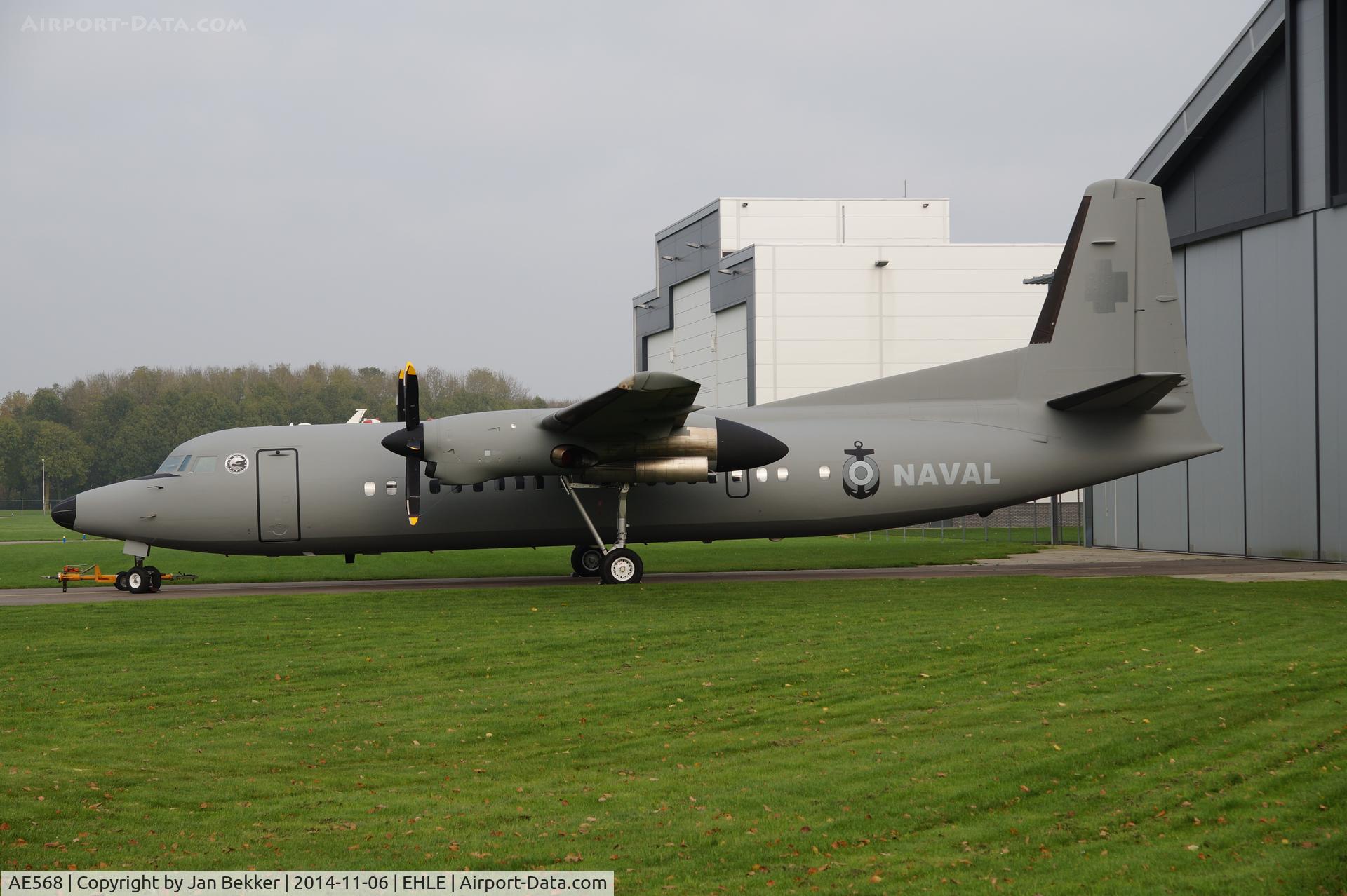 AE568, 1993 Fokker 50 C/N 20287, Former Royal Netherlands Airforce Fokker F50 Troopship U-06 now sold to the Peruvian Navy. Just got its new livery. The registratin is still taped over.