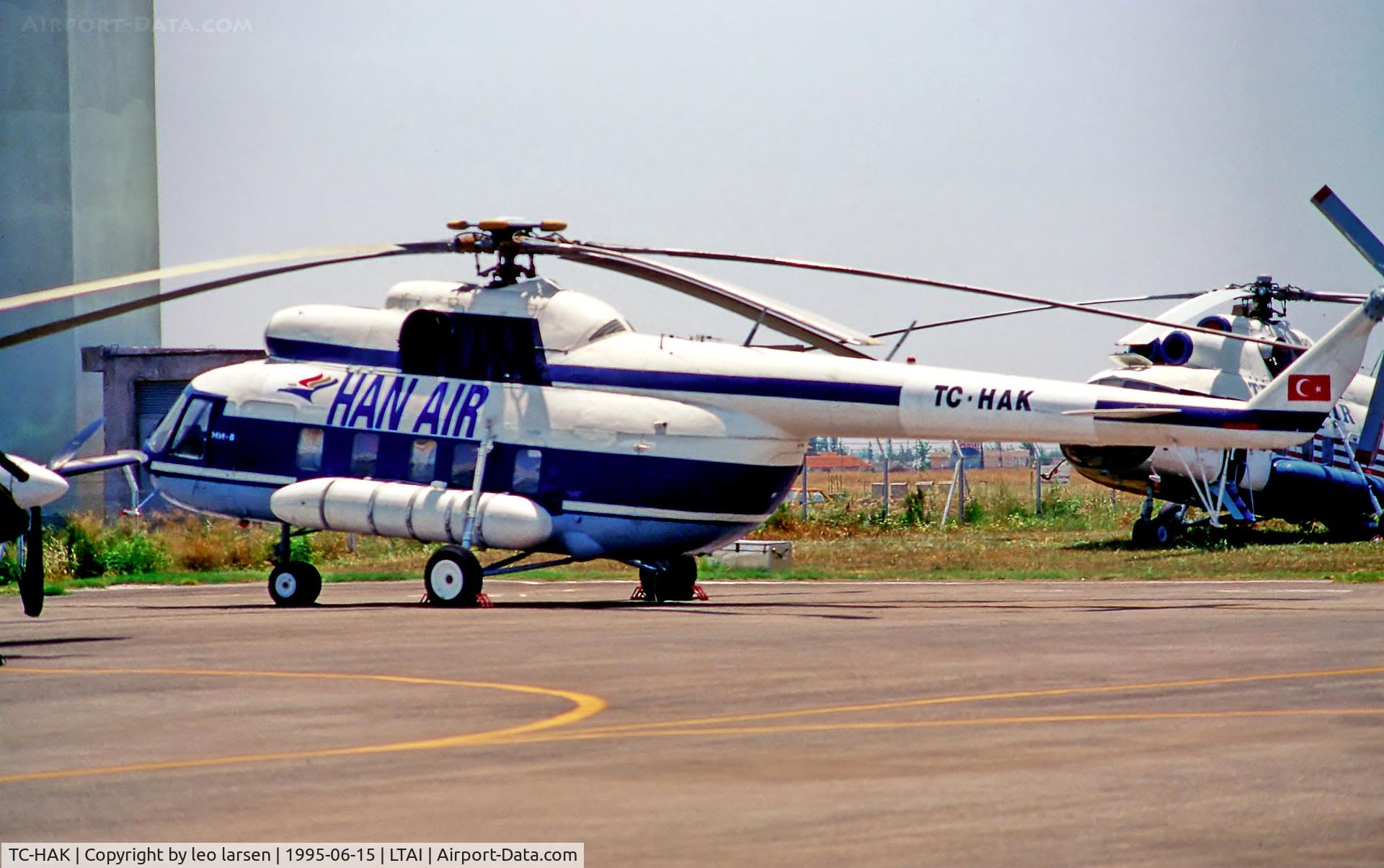 TC-HAK, 1981 MIL Mi-8P C/N 80 27, Antalya 15.6.95