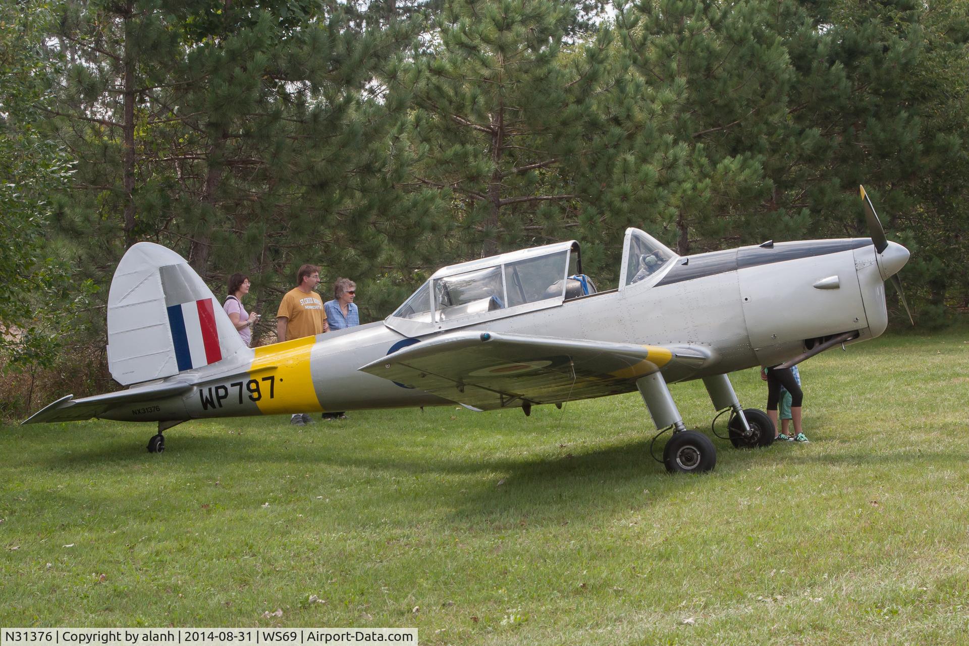 N31376, 1951 De Havilland DHC-1 Chipmunk T.10 C/N C1/0689 (DHB-580?), At Log Cabin fly-in, Mondovi, Wisconsin