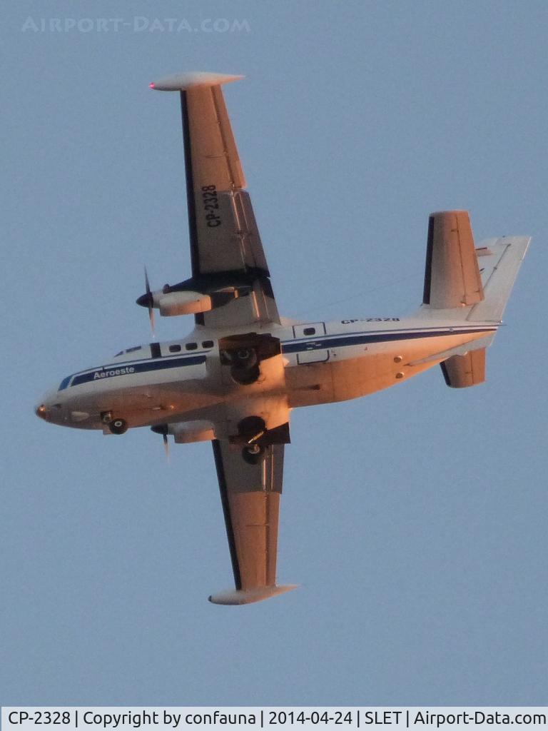 CP-2328, 1991 Let L-410UVP-E Turbolet C/N 912536, Aeroeste arriving to El Trompillo with the last sun rays