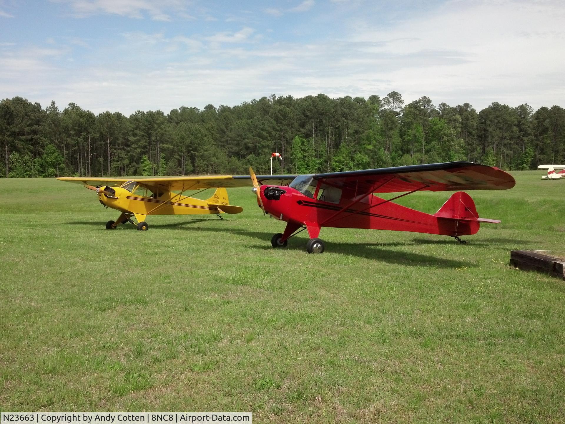 N23663, 1939 Taylorcraft BC C/N 1394, Taylor J2 with Taylorcraft at 8NC8