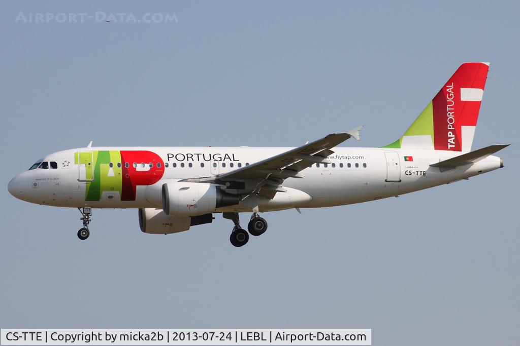 CS-TTE, 1998 Airbus A319-111 C/N 821, Landing. Scrapped in december 2020