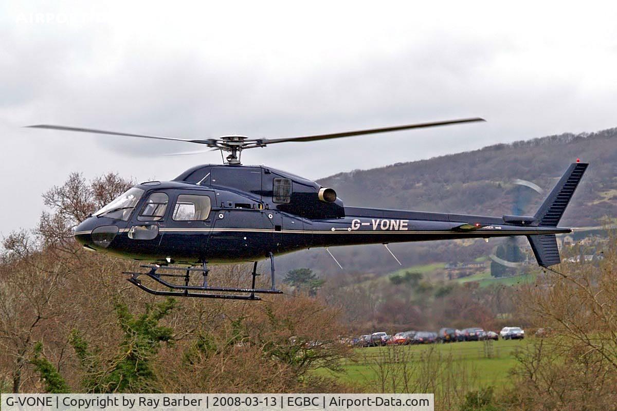 G-VONE, 1994 Eurocopter AS-355N Ecureuil 2 C/N 5572, Aerospatiale AS355F2 Ecureuil II [5572] (Von Essen Aviation Ltd) Cheltenham Racecourse~G 13/03/2008
