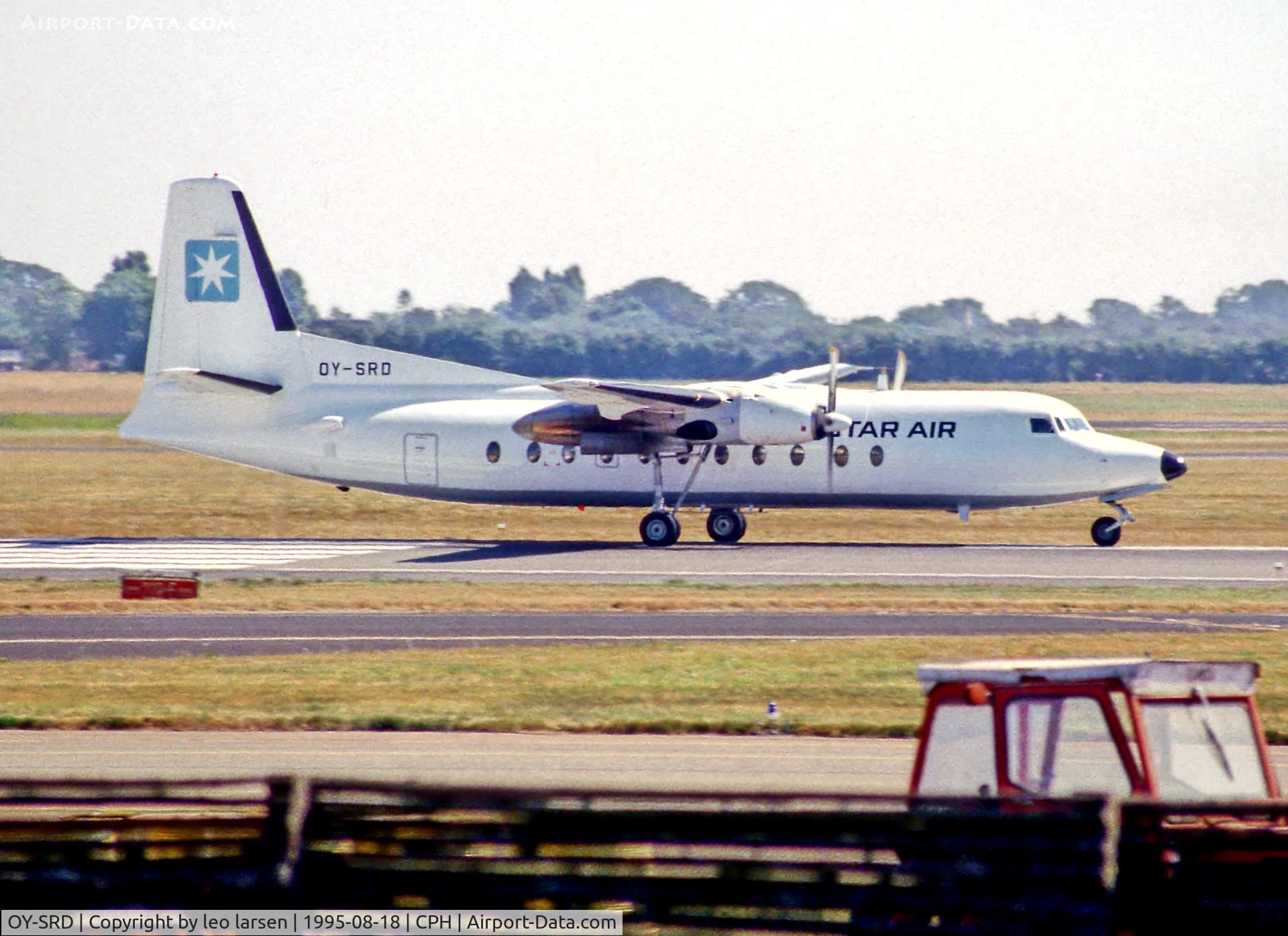 OY-SRD, 1982 Fokker F27-500RF Friendship C/N 10637, Copenhagen 18.8.95