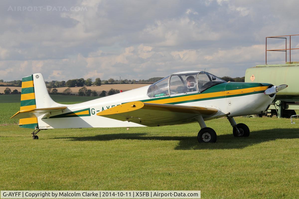 G-AYFF, 1971 Rollason Druine D-62B Condor C/N RAE/647, Rollason Druine D-62B Condor, a resident at Fishburn Airfield UK, October 11th 2014.