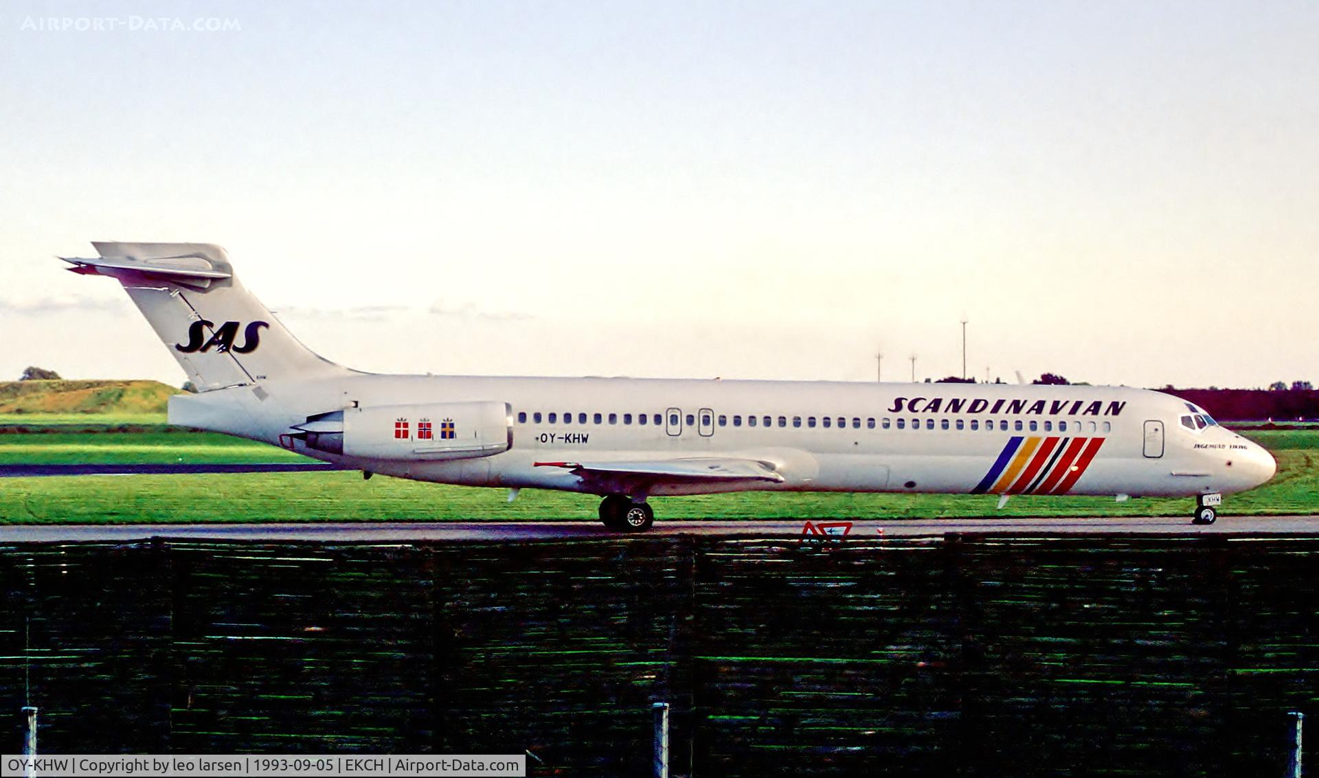 OY-KHW, 1992 McDonnell Douglas MD-87 (DC-9-87) C/N 53348, Copenhagen 5.9.93