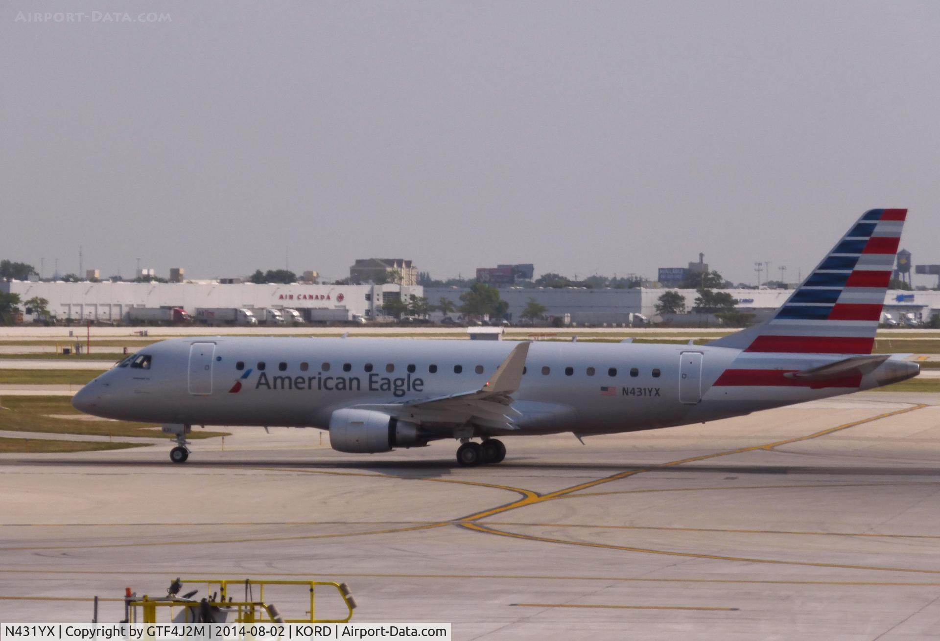 N431YX, 2014 Embraer 175LR (ERJ-170-200LR) C/N 17000413, N431YX  American Eagle AL  Chicago 2.8.14