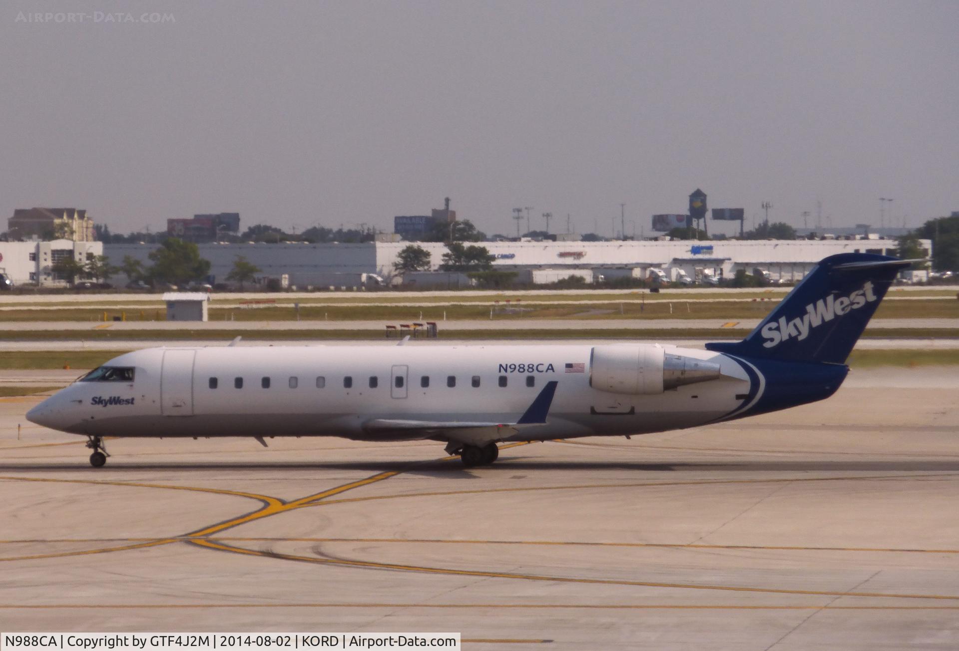 N988CA, 1997 Canadair CRJ-100ER (CL-600-2B19) C/N 7204, N988CA  Skywest AL  Chicago 2.8.14
