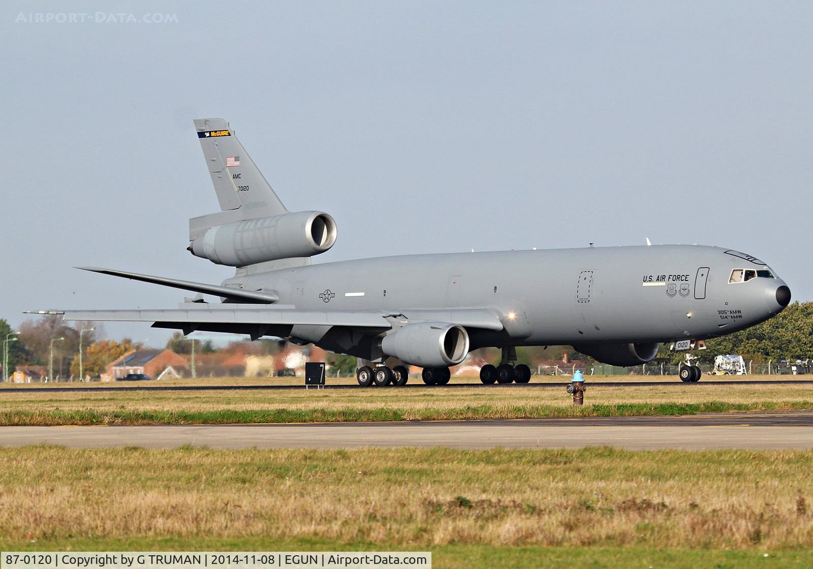 87-0120, 1987 McDonnell Douglas KC-10A Extender C/N 48306, Arriving on a bright Saturday morning