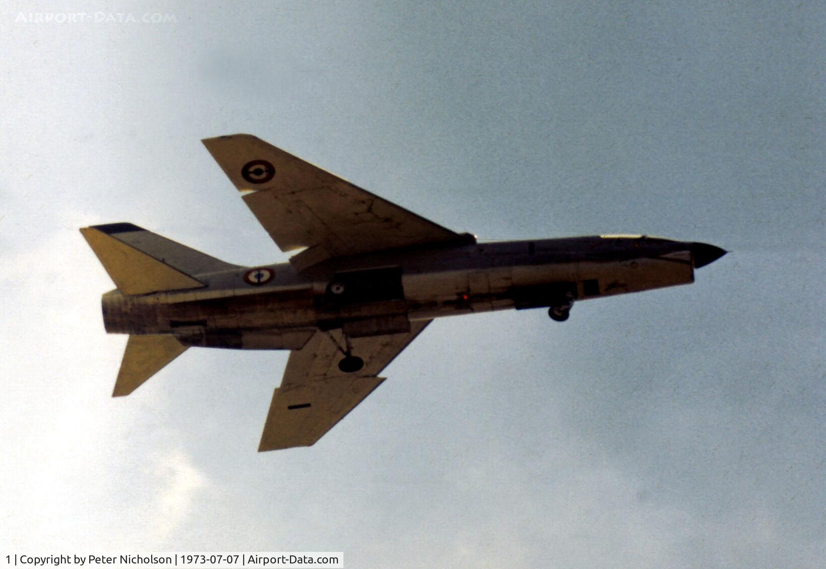1, Vought F-8E(FN) Crusader C/N 1202, F-8E(FN) Crusader of 14 Flotille in action at the 1973 International Air Tattoo at RAF Greenham Common. Now preserved as 150879 with the Chateau de Savigny Museum.